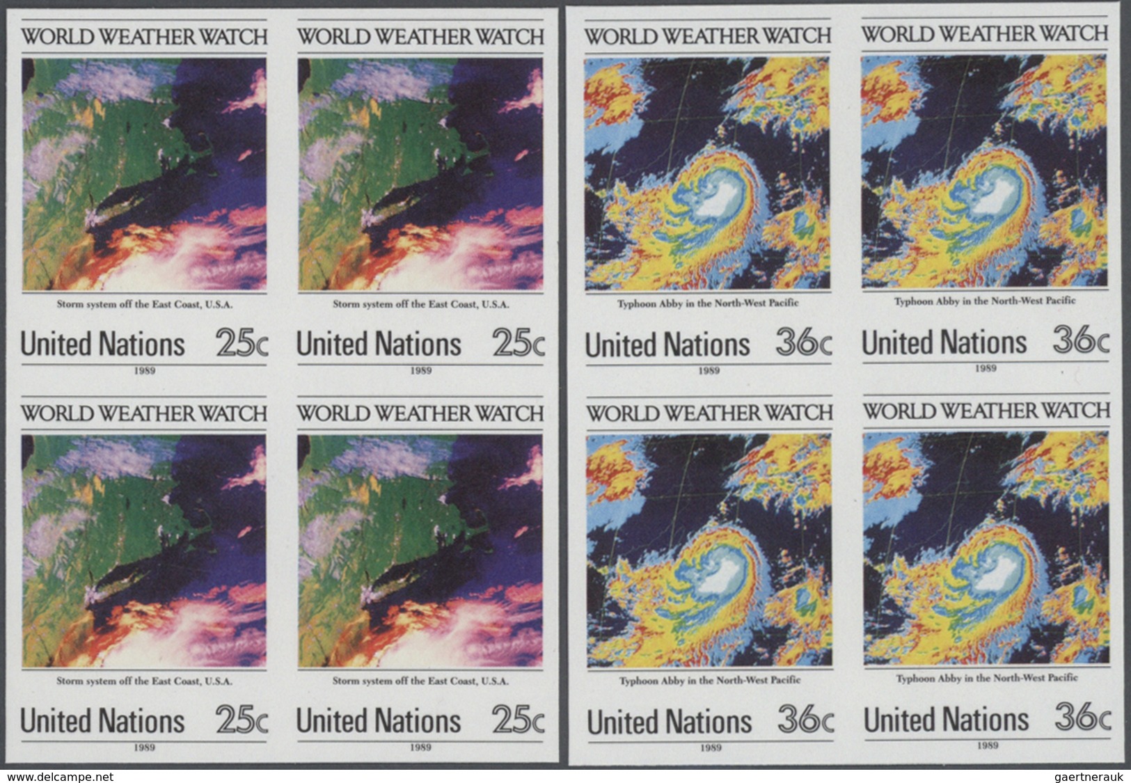 ** Thematik: Meteorologie / Meteorology: 1989, UN New York. Complete Set "World Weather Watch" In 2 Imp - Klimaat & Meteorologie