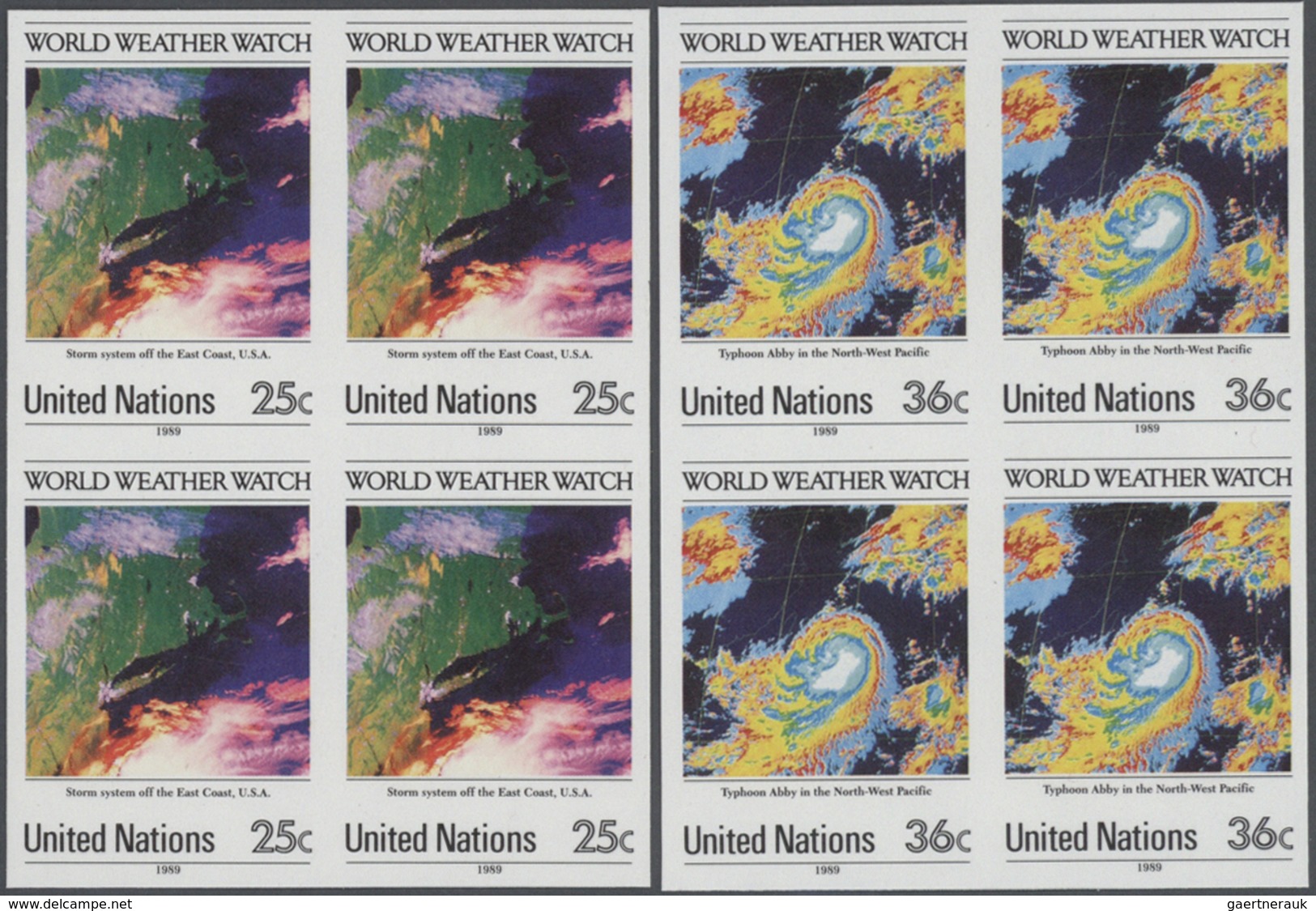 ** Thematik: Meteorologie / Meteorology: 1989, UN New York. Complete Set "World Weather Watch" In 2 Imp - Climat & Météorologie