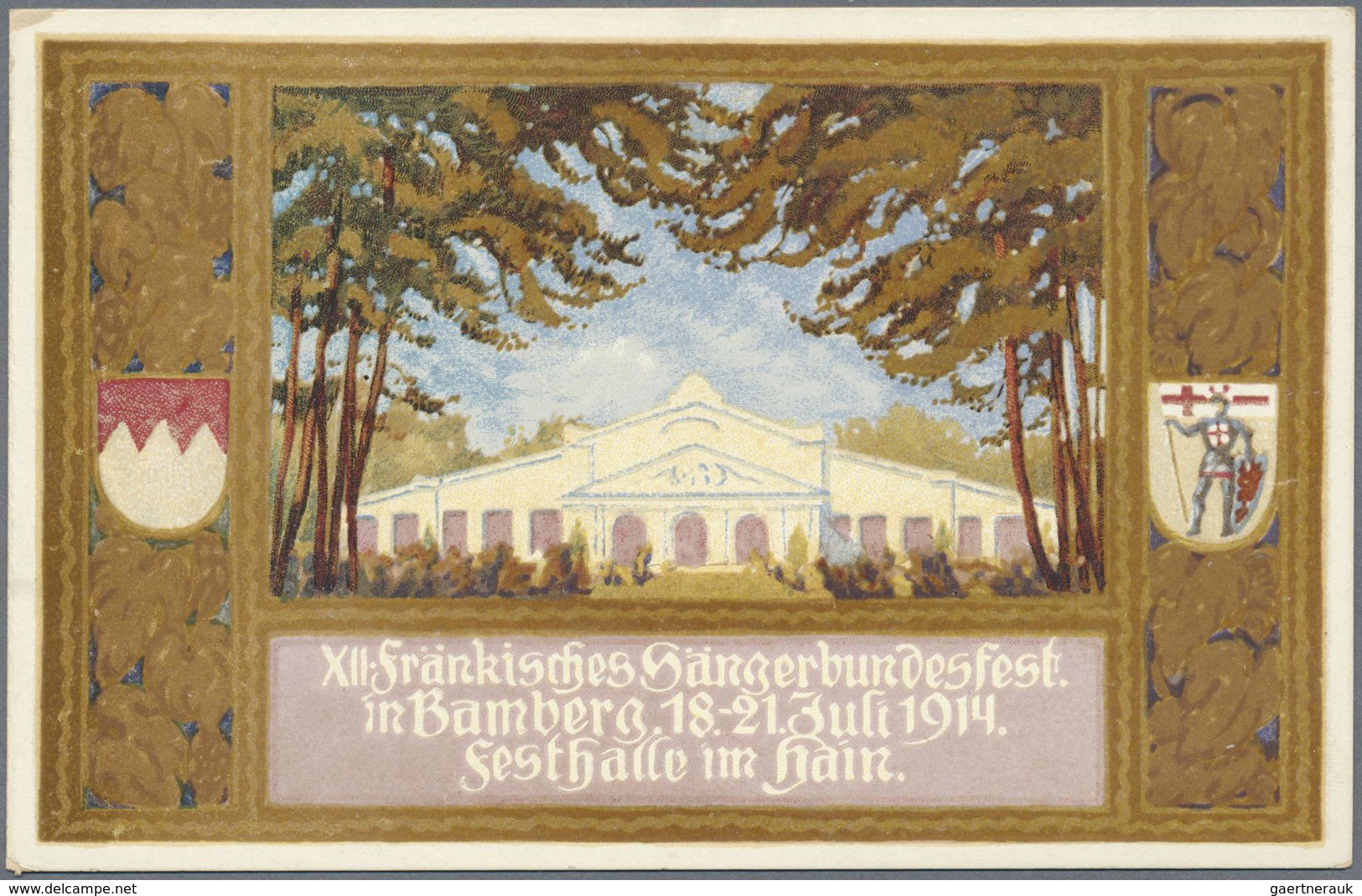 GA Thematik: Musik / Music: 1914, Bavaria. Private Picture Postcard 5pf Hupp. Showing "Fränkisches Säng - Musik