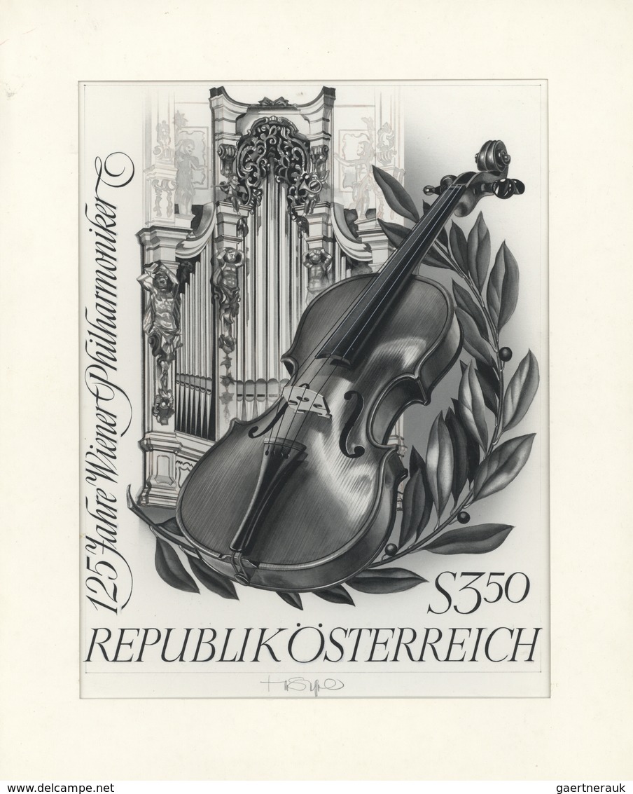 Thematik: Musik / Music: 1967, Austria. Original Artist's Painting By Prof. Otto Stefferl For The Is - Muziek