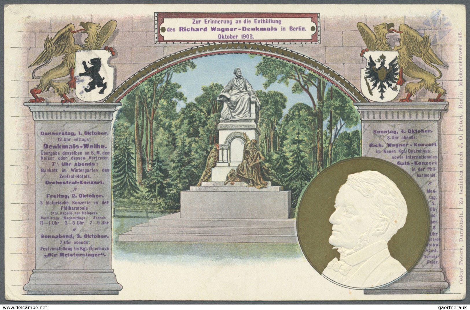GA Thematik: Musik-Komponisten / Music-composers: 1903, Dt. Reich. Privat-Postkarte 5 Pf Germania "Enth - Musique