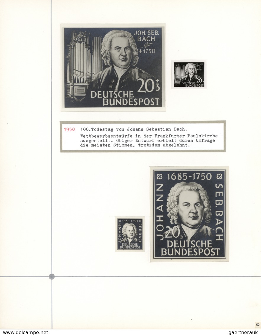 (*) Thematik: Musik-Komponisten / Music-composers: 1950: Federal Republic Of Germany Four Unadopted Phot - Musique