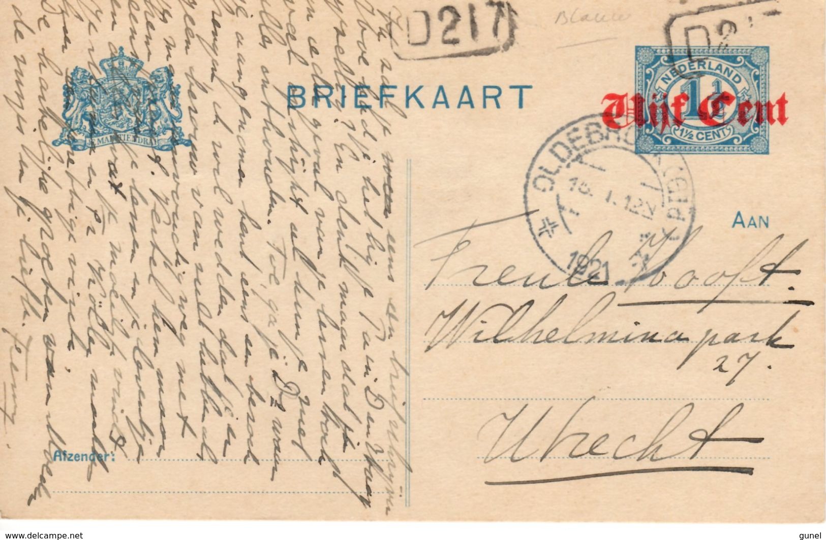 Bk G106a I Van OLdebroek Naar Utrecht - Postal Stationery