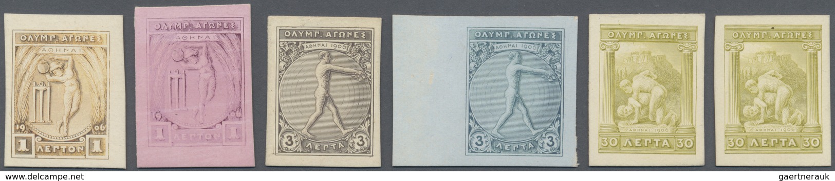 (*) Thematik: Olympische Spiele / Olympic Games: 1906, Griechenland Für Athen. Lot Von 6 PROBEDRUCKEN: J - Andere & Zonder Classificatie