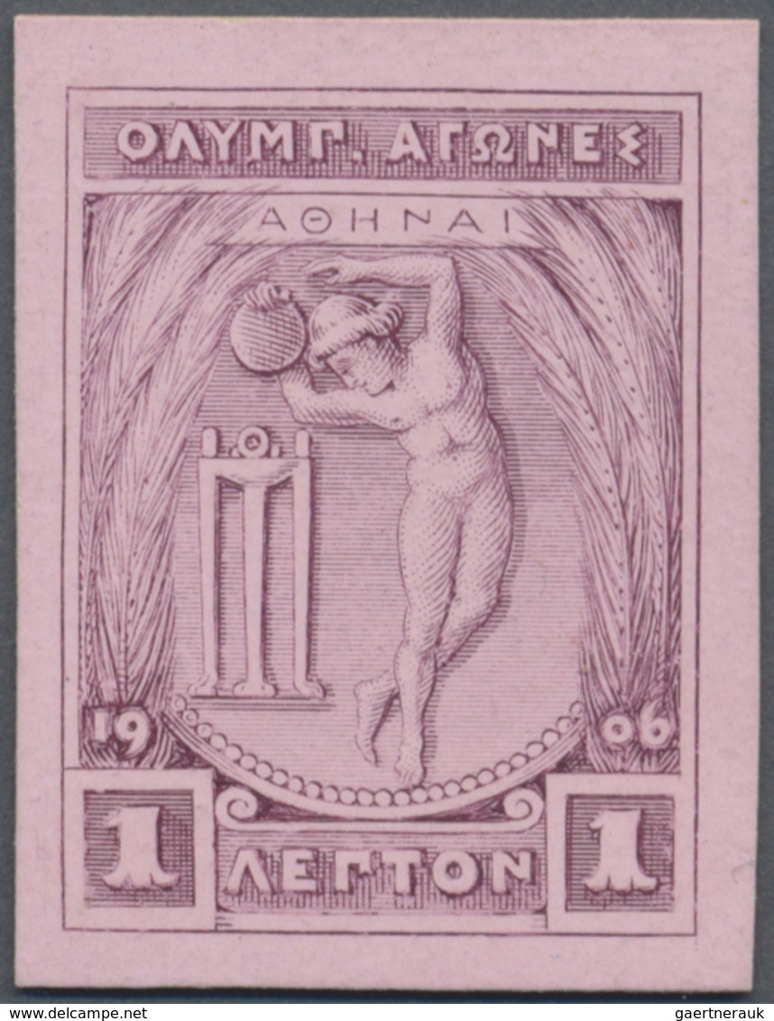 (*) Thematik: Olympische Spiele / Olympic Games: 1906, Griechenland Für Athen. PROBEDRUCK In Lila Auf Ro - Andere & Zonder Classificatie