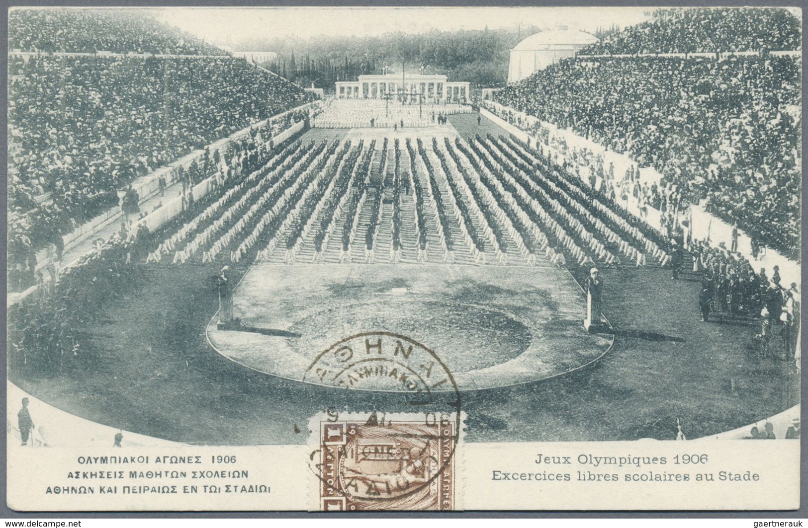 Br Thematik: Olympische Spiele / Olympic Games: 1906. Picture Postcard "Jeux Olympiques 1906 / Excercic - Autres & Non Classés