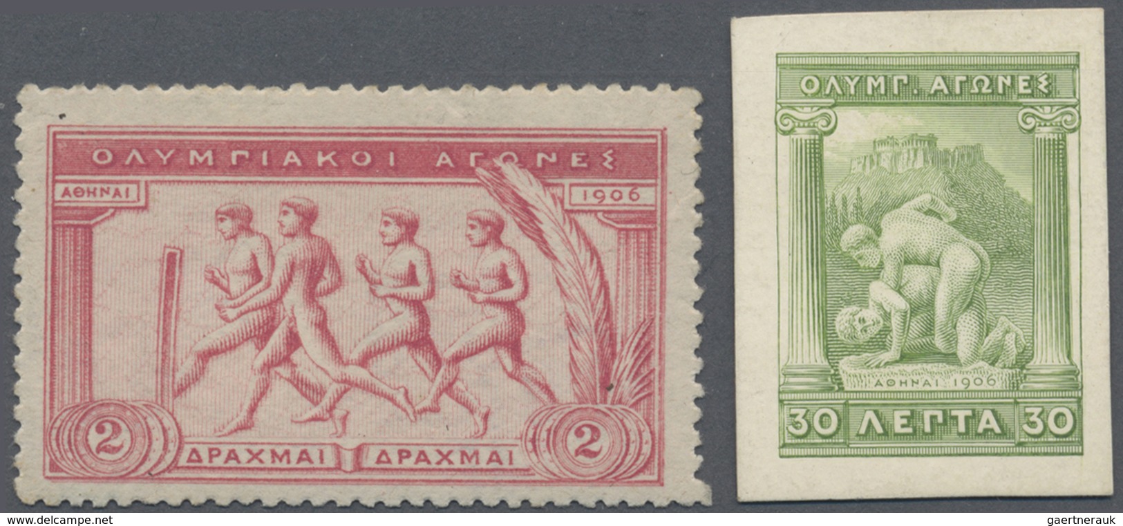 */(*) Thematik: Olympische Spiele / Olympic Games: 1906, Griechenland Für Athen. Lot Von 2 PROBEDRUCKEN Fü - Andere & Zonder Classificatie