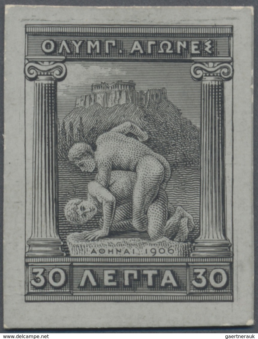 (*) Thematik: Olympische Spiele / Olympic Games: 1906, Griechenland Für Athen. PROBEDRUCK In Grau Für 30 - Autres & Non Classés