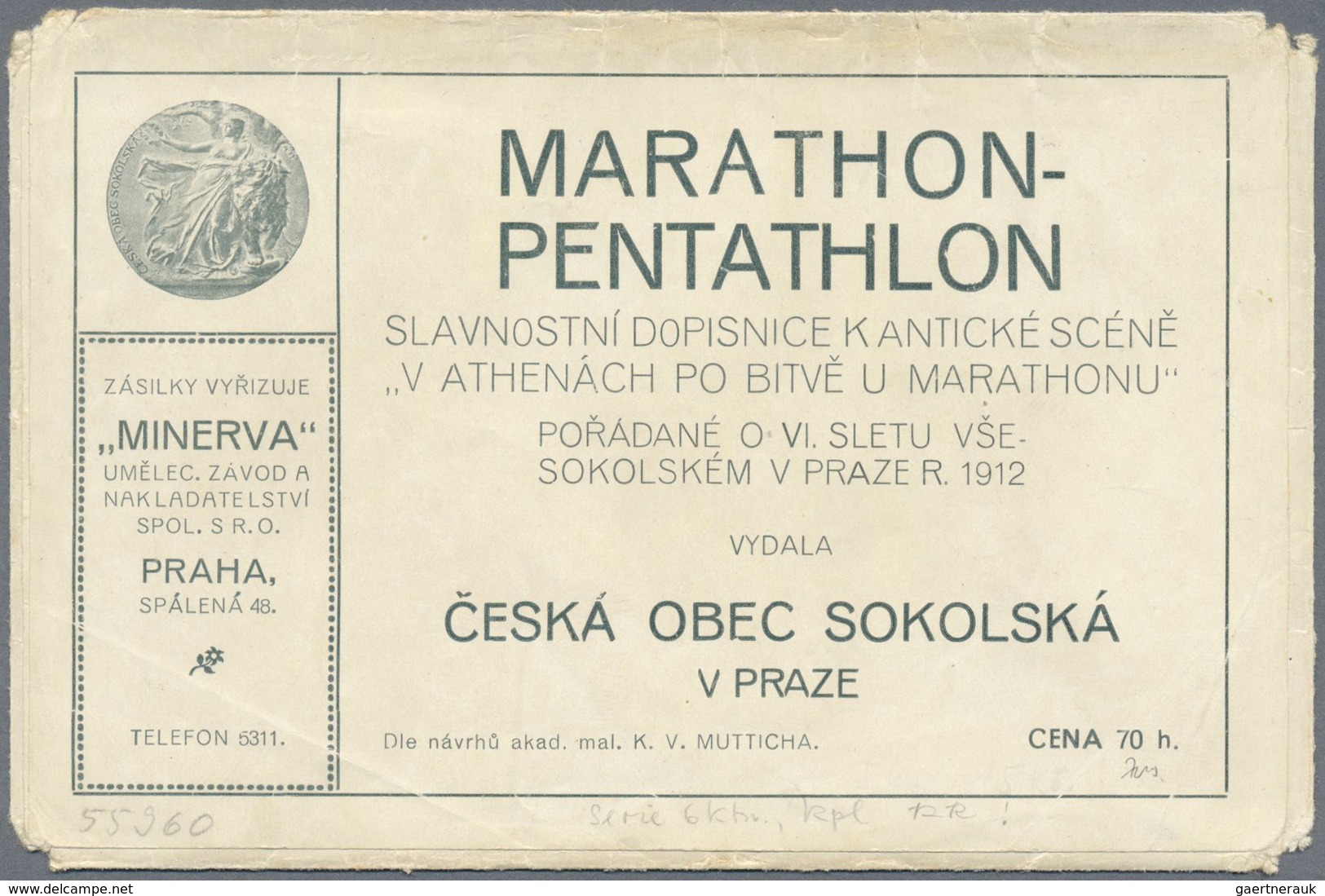 Thematik: Olympische Spiele / Olympic Games: 1912, Tschechoslowakei 6 Farbige Postkarten "Marathon - - Autres & Non Classés