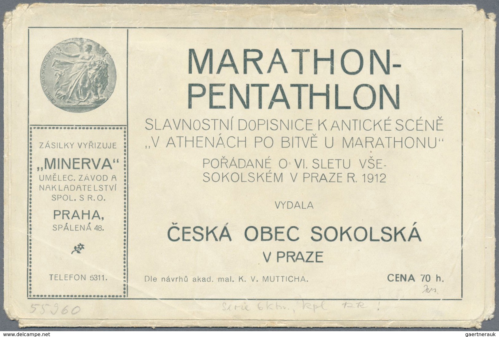 Thematik: Olympische Spiele / Olympic Games: 1912, Tschechoslowakei 6 Farbige Postkarten "Marathon - - Andere & Zonder Classificatie