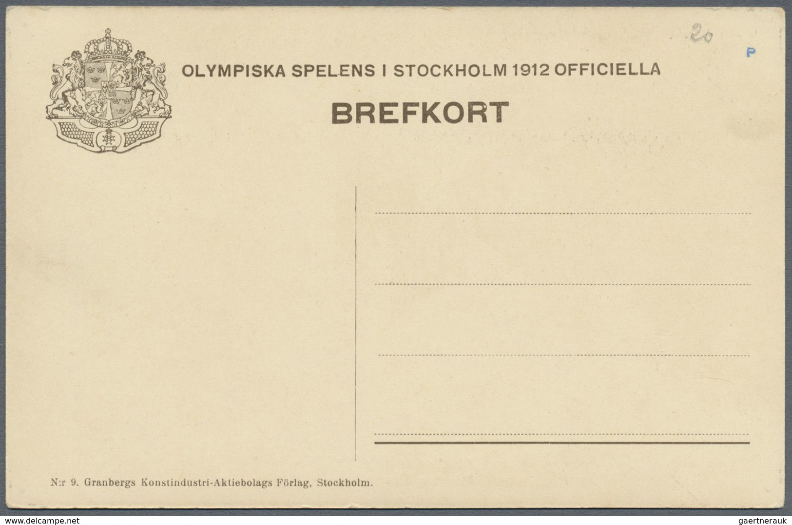 Br Thematik: Olympische Spiele / olympic games: 1912, Stockholm, sieben verschiedene offizielle Ansicht