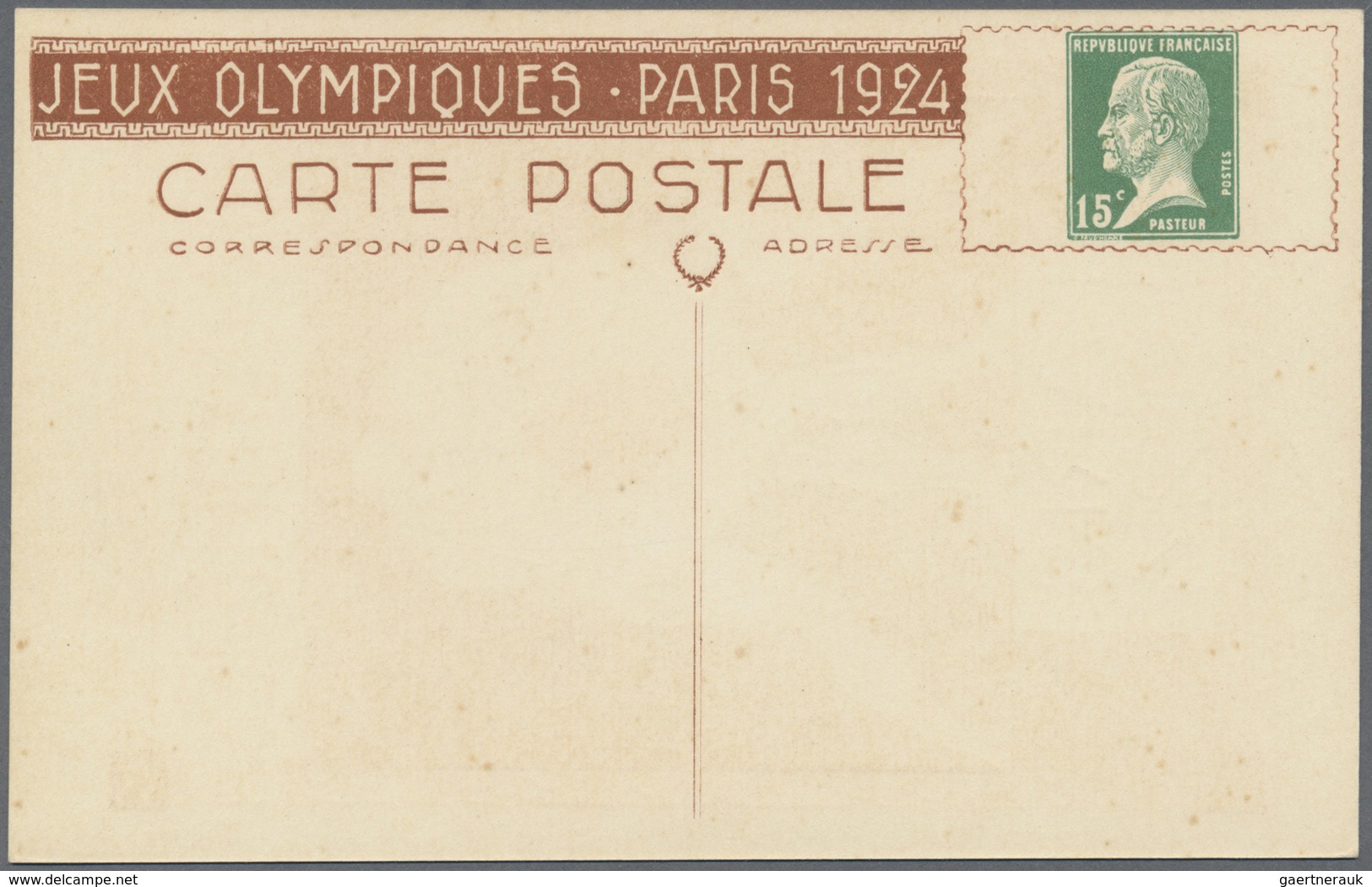 GA Thematik: Olympische Spiele / Olympic Games: 1924, Paris, Frankreich, 15 C Pasteur Ganzsachenkarten - Andere & Zonder Classificatie