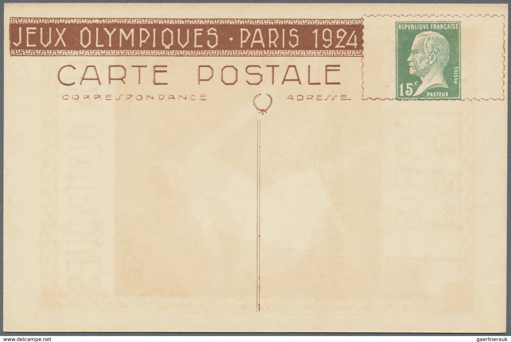 GA Thematik: Olympische Spiele / Olympic Games: 1924, Paris, Frankreich, 15 C Pasteur Ganzsachenkarten - Autres & Non Classés