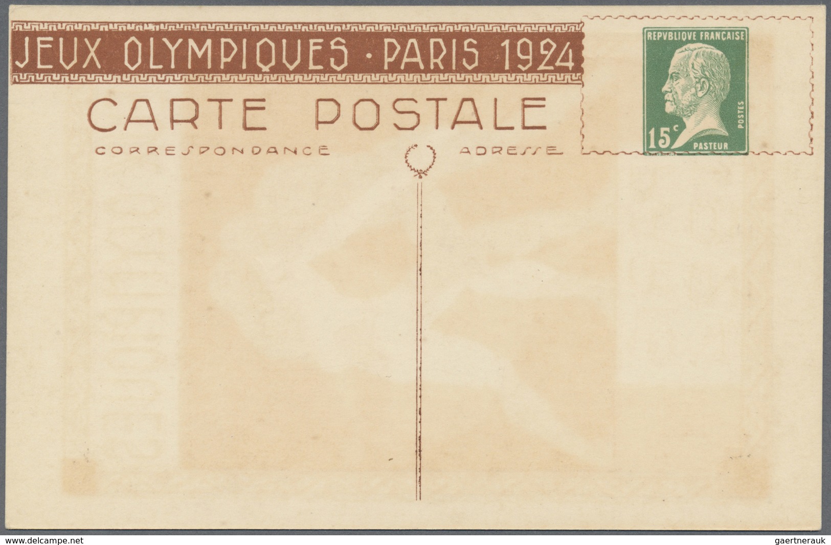 GA Thematik: Olympische Spiele / olympic games: 1924, Paris, Frankreich, 15 c Pasteur Ganzsachenkarten