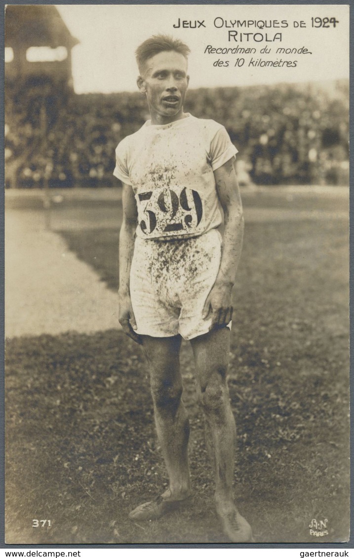 Br Thematik: Olympische Spiele / olympic games: 1924, Paris, sieben verschiedene Fotokarten "Leichtathl