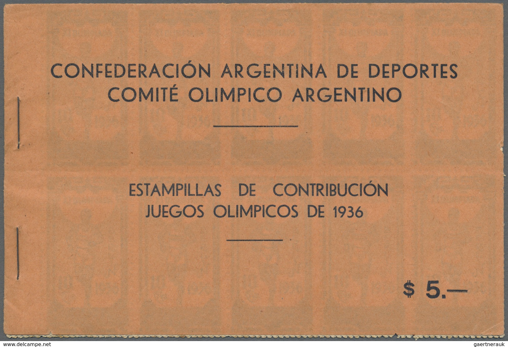 ** Thematik: Olympische Spiele / Olympic Games: 1936: Argentinien Orginalheft "Confederacion Argentina - Autres & Non Classés