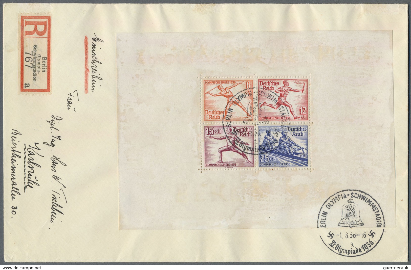 Br Thematik: Olympische Spiele / Olympic Games: 1936, Ollympic Games Berlin, Three Covers: Both Souveni - Autres & Non Classés