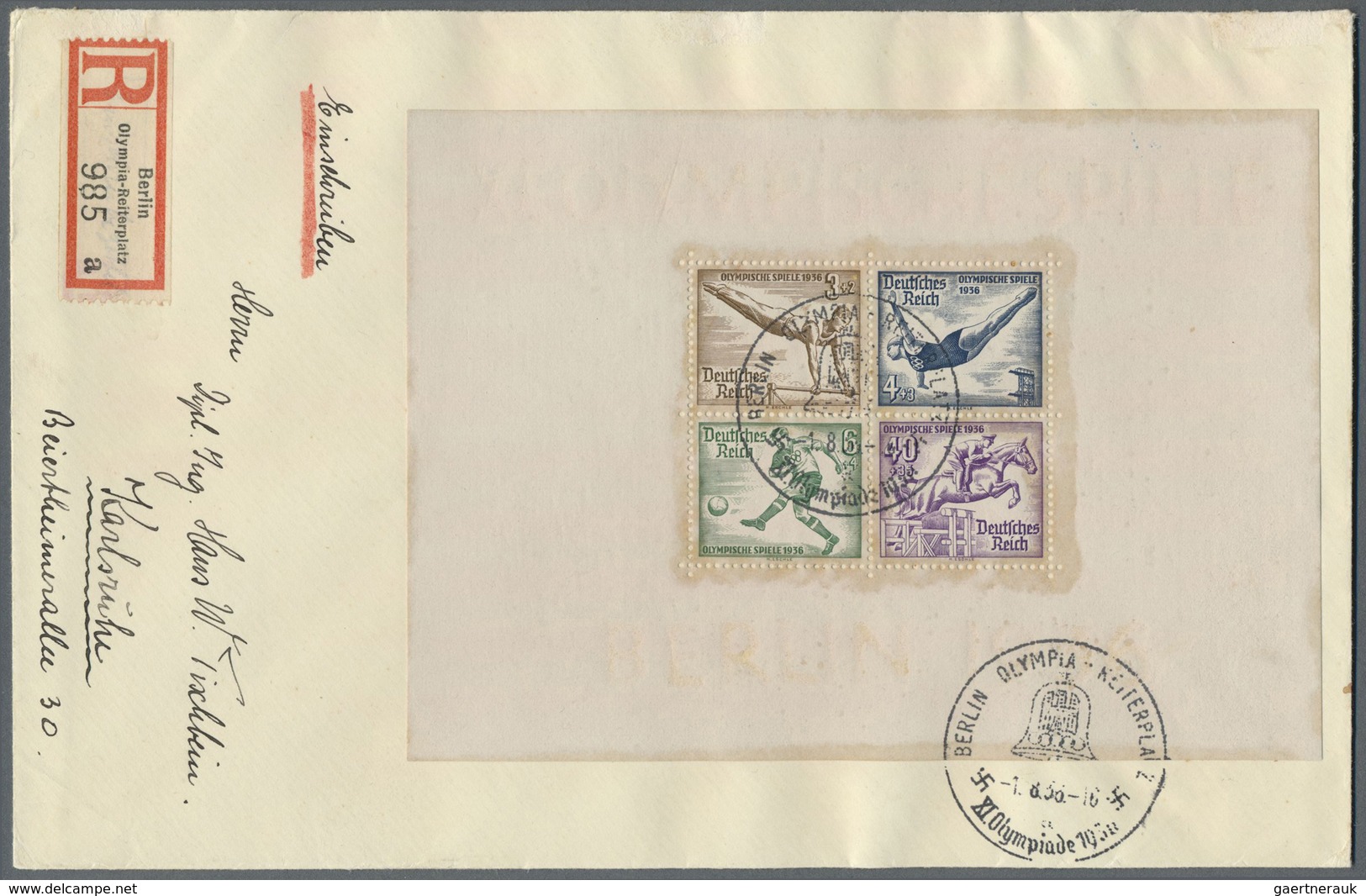 Br Thematik: Olympische Spiele / Olympic Games: 1936, Ollympic Games Berlin, Three Covers: Both Souveni - Autres & Non Classés