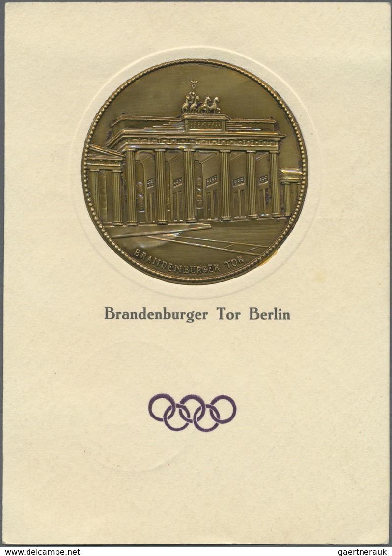 Thematik: Olympische Spiele / olympic games: 1936, Olympische Spiele Berlin, 3 Reliefkarten (Diskusw