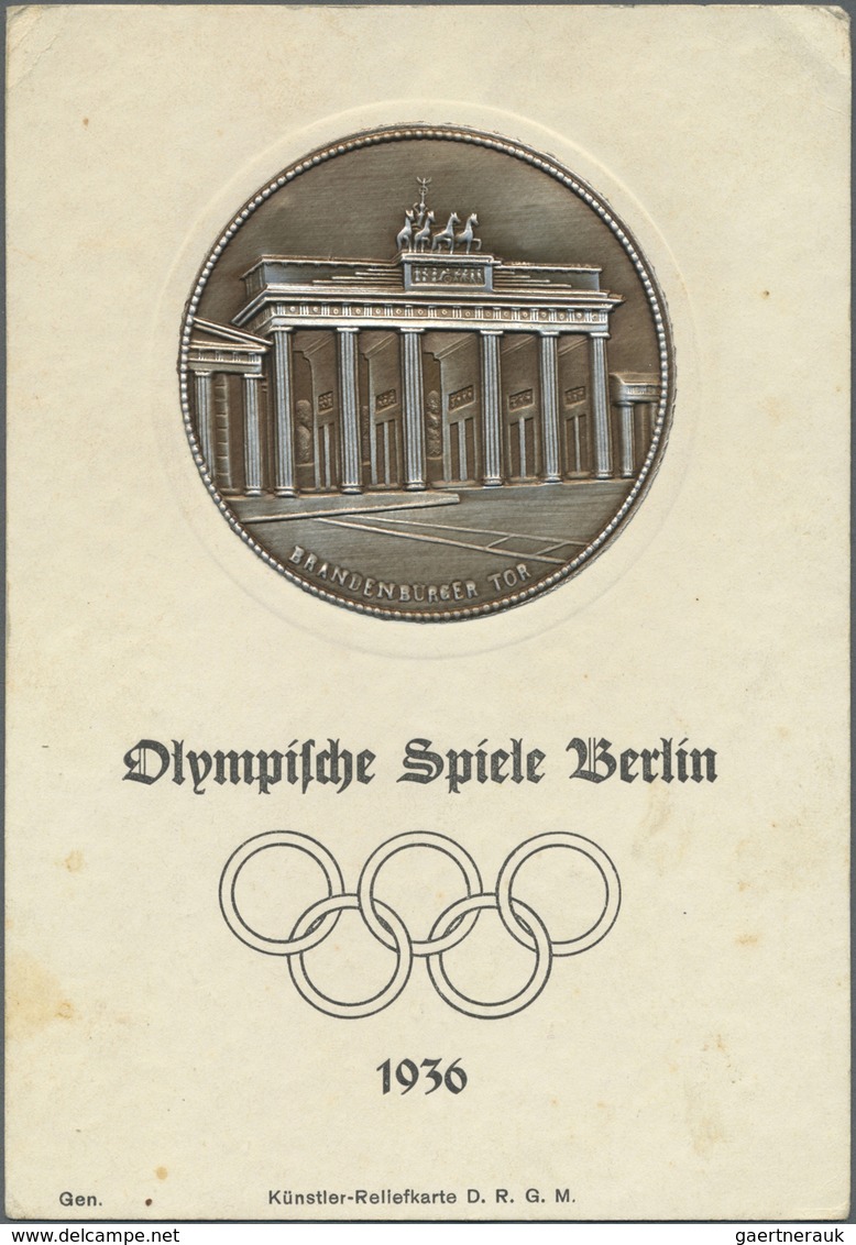 Thematik: Olympische Spiele / olympic games: 1936, Olympische Spiele Berlin, 3 Reliefkarten (Diskusw