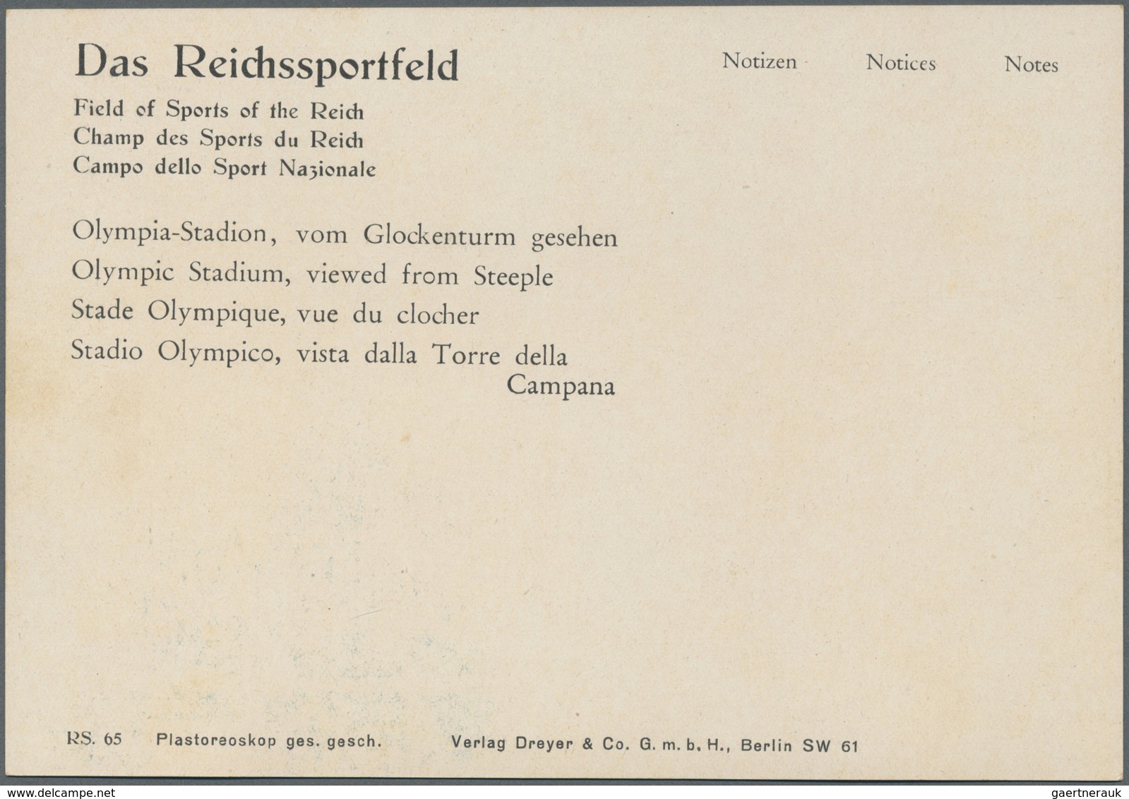 Br Thematik: Olympische Spiele / Olympic Games: 1936, Berlin Vordruckumschlag "Das Reichssportfeld .. O - Autres & Non Classés