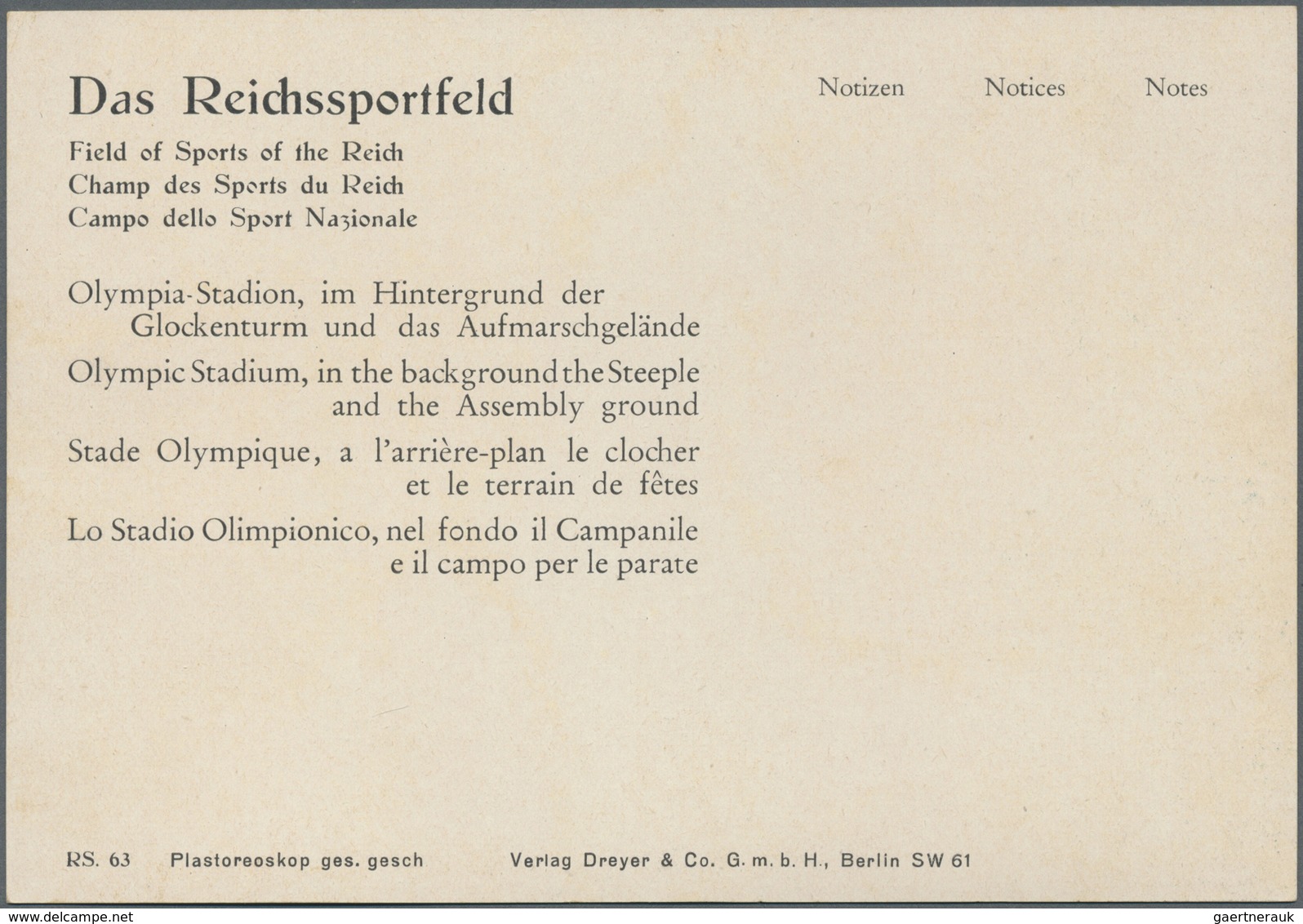 Br Thematik: Olympische Spiele / Olympic Games: 1936, Berlin Vordruckumschlag "Das Reichssportfeld .. O - Autres & Non Classés