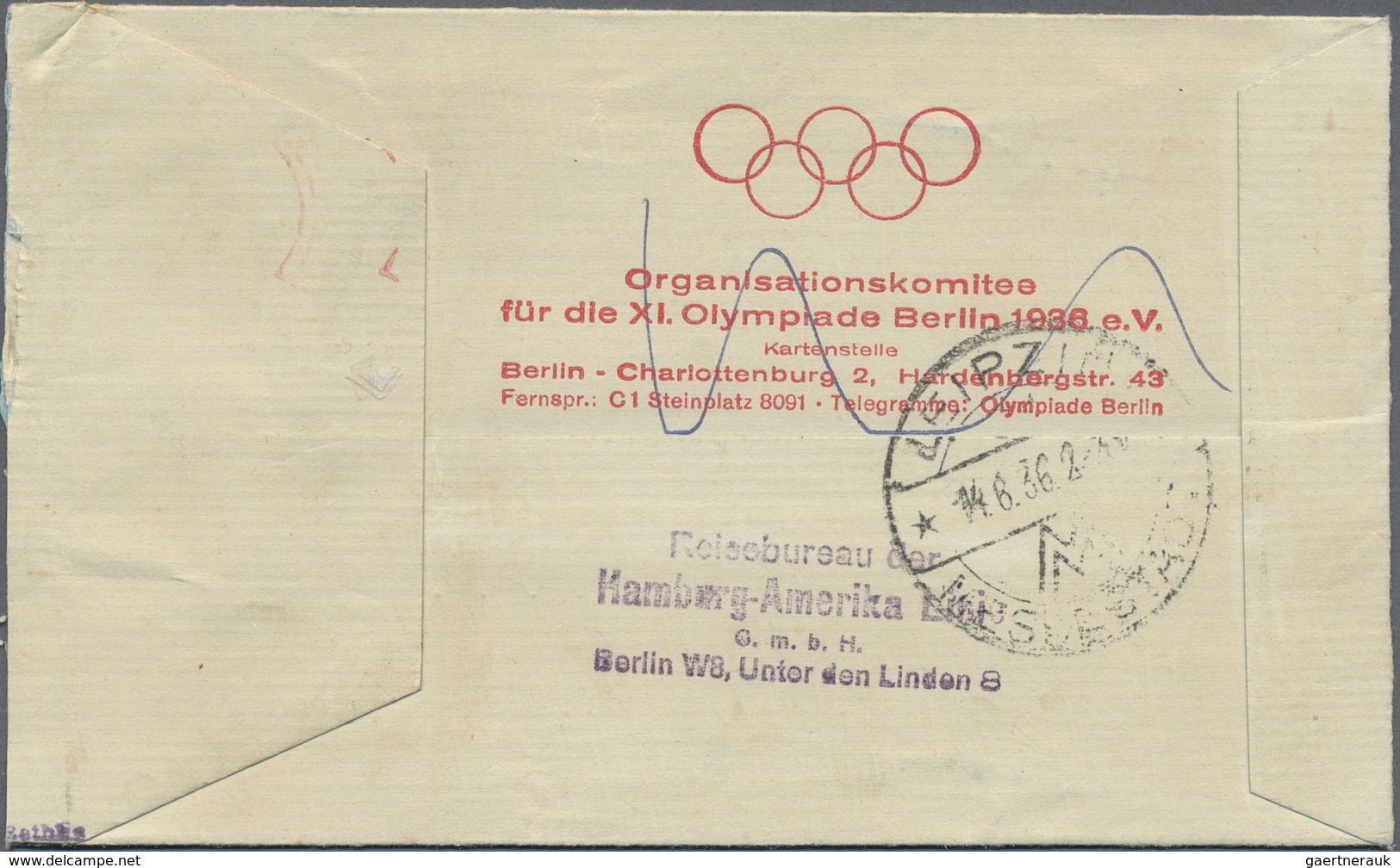 Br Thematik: Olympische Spiele / Olympic Games: 1936: Deutsches Reich Vordruckbrief M. Rs. Abs.-Vordruc - Autres & Non Classés