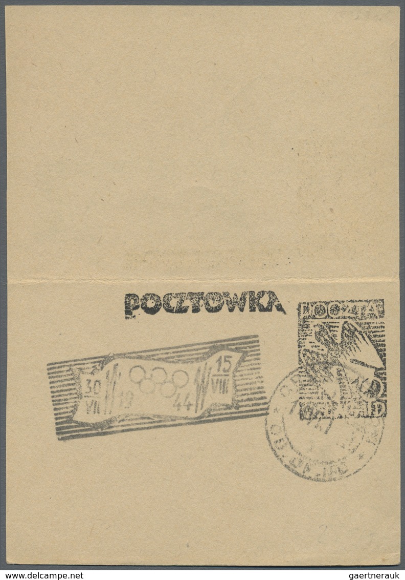 Br Thematik: Olympische Spiele / Olympic Games: 1944 Woldenberg Seltene Ganzsachen-Doppelkarte "10 OFLA - Autres & Non Classés