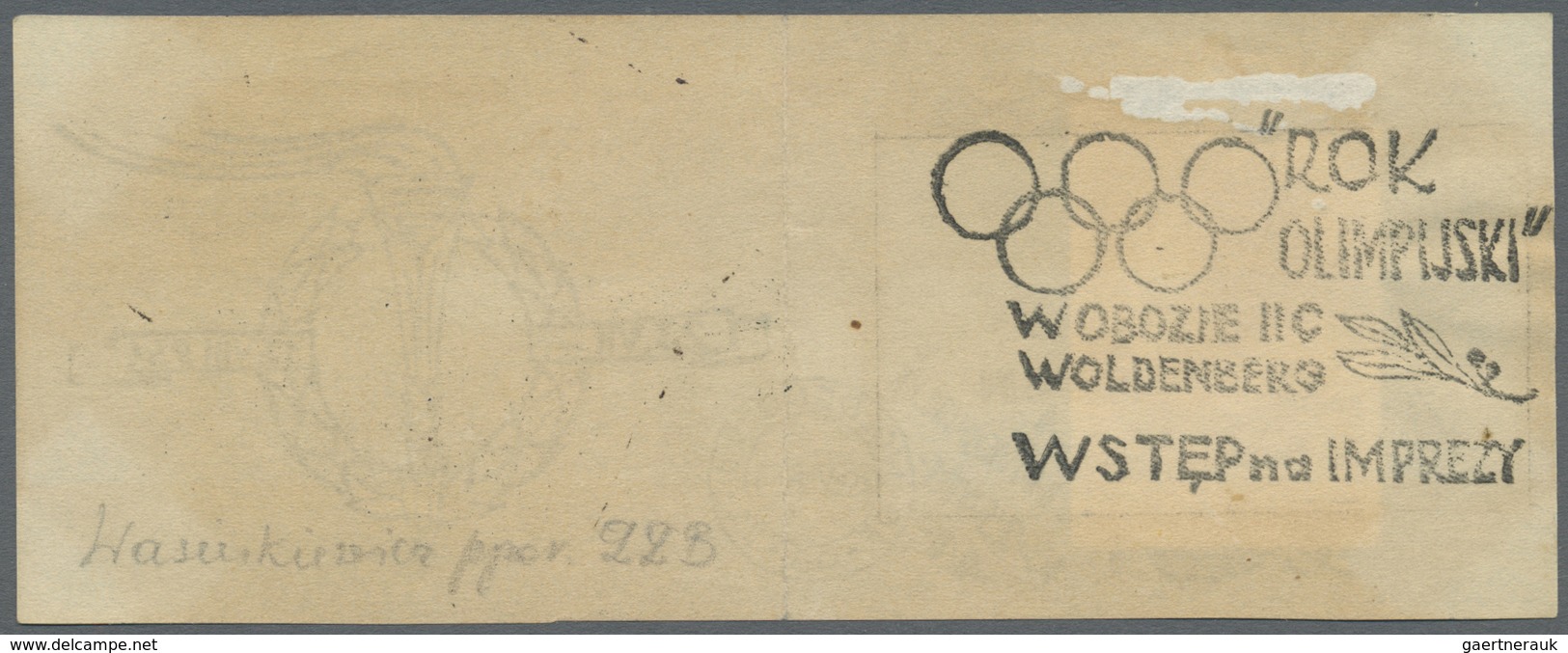 Brfst Thematik: Olympische Spiele / Olympic Games: 1944 Polen Woldenberg 10F. Lagerpostmarke Zum Olympisch - Autres & Non Classés