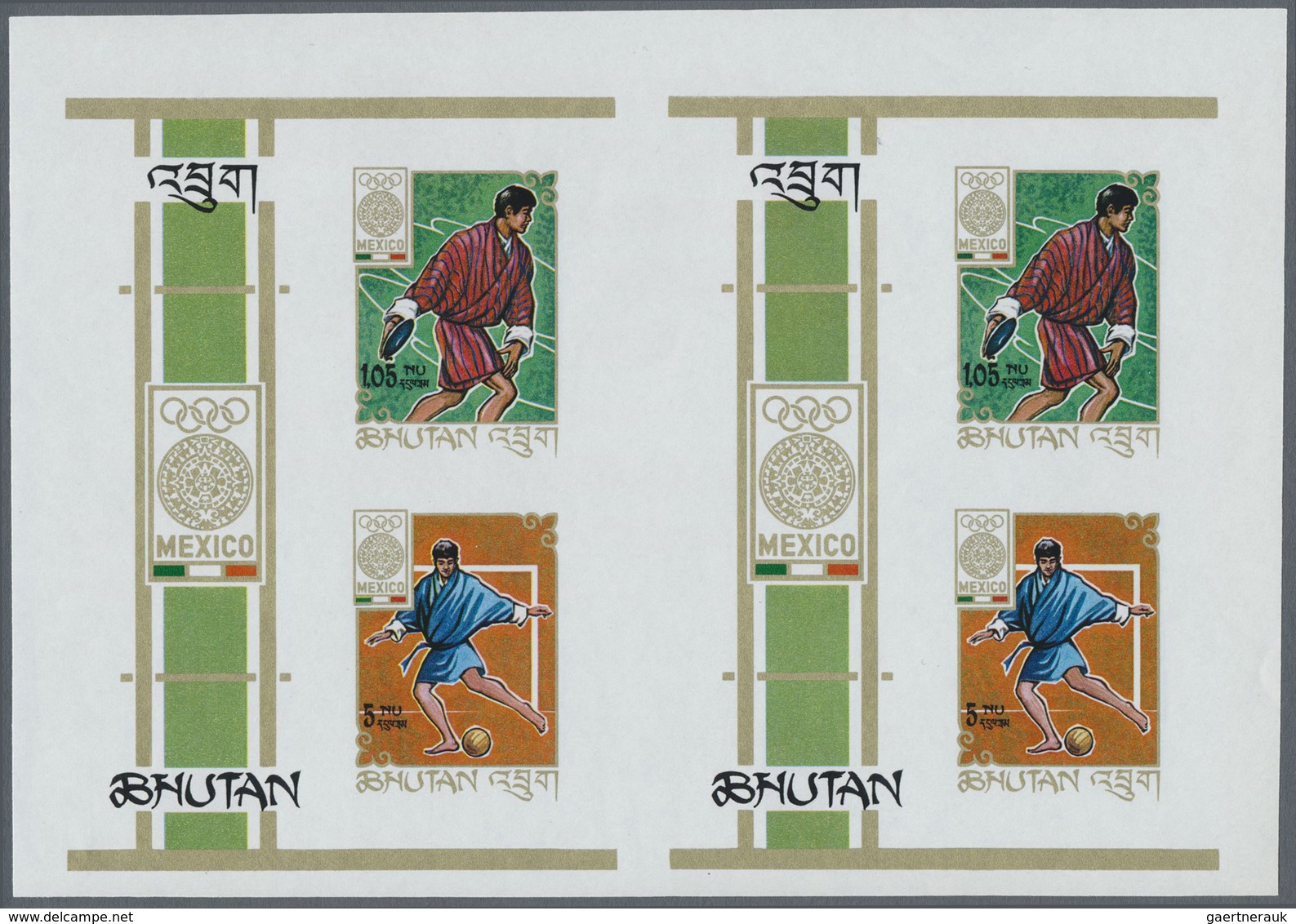 ** Thematik: Olympische Spiele / Olympic Games: 1968, BHUTAN: Summer Olympics Mexico Miniature Sheet 1. - Autres & Non Classés