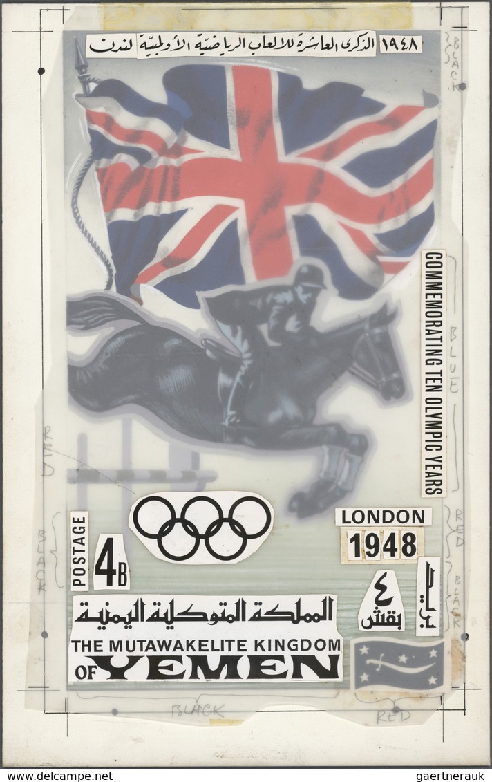 Thematik: Olympische Spiele / Olympic Games: 1968, Yemen (Kingdom). Artist's Drawing For The Sixth 4 - Autres & Non Classés