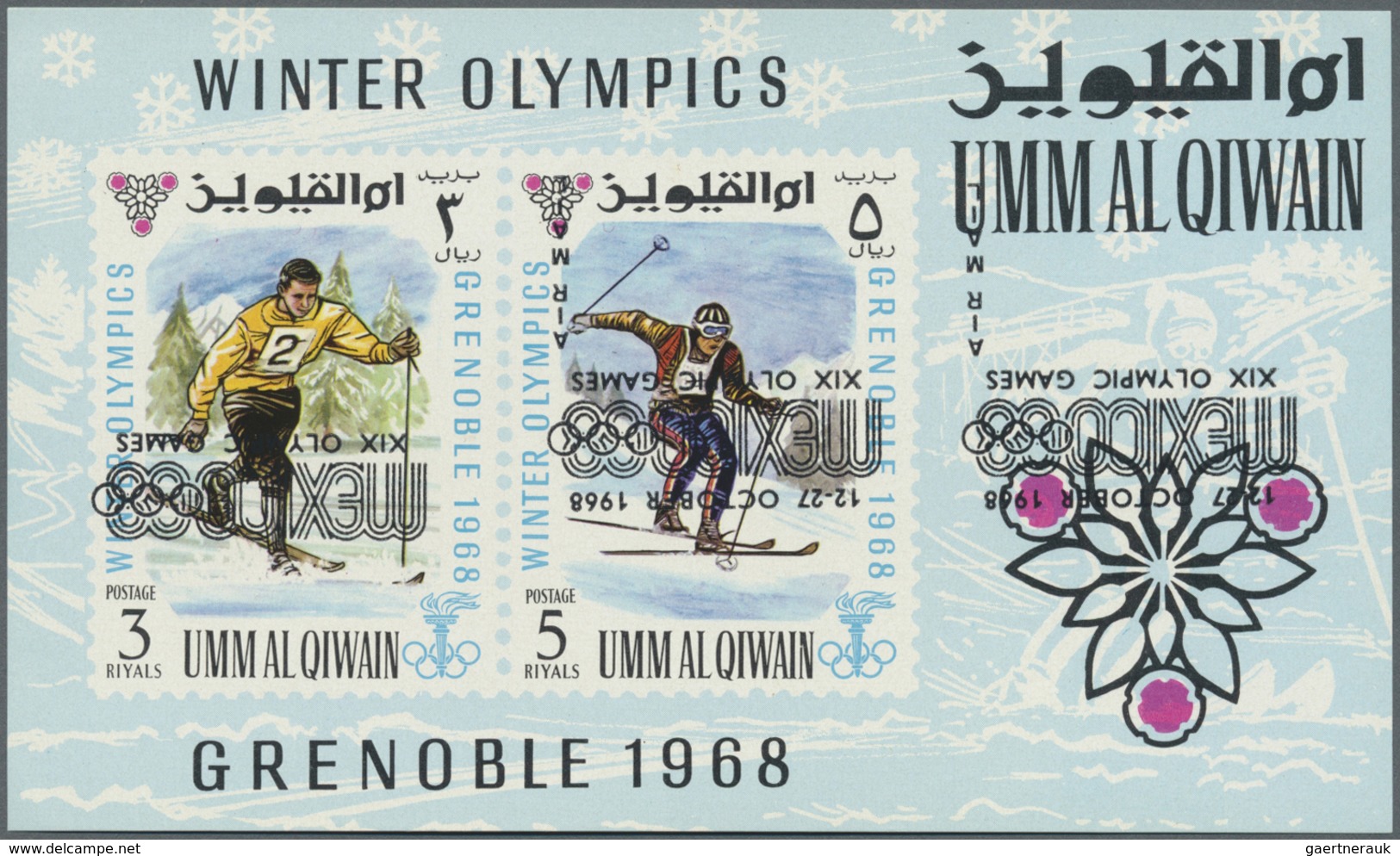 ** Thematik: Olympische Spiele / Olympic Games: 1968, Umm Al Qaiwain, Olympic Games Mexico, Souvenir Sh - Andere & Zonder Classificatie