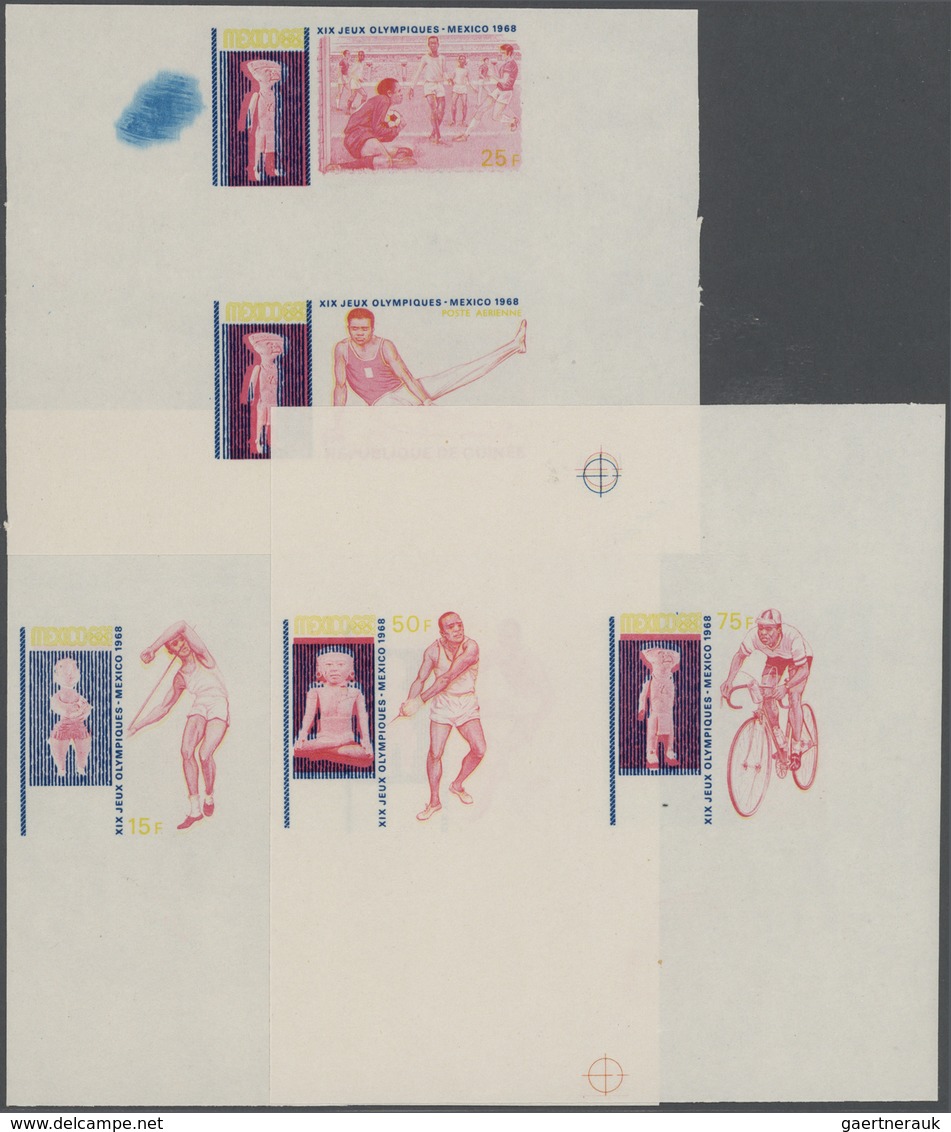 ** Thematik: Olympische Spiele / Olympic Games: 1969, MEXICO '68 - 5 Items; Guinea, Collective Single D - Autres & Non Classés