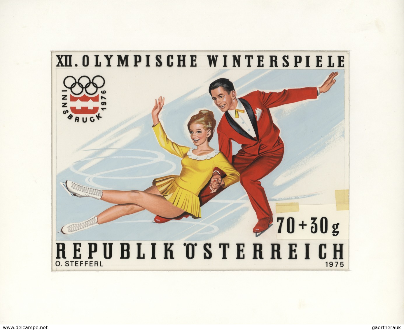 Thematik: Olympische Spiele / Olympic Games: 1975, Austria For Innsbruck 1976. Original Artist's Pai - Autres & Non Classés