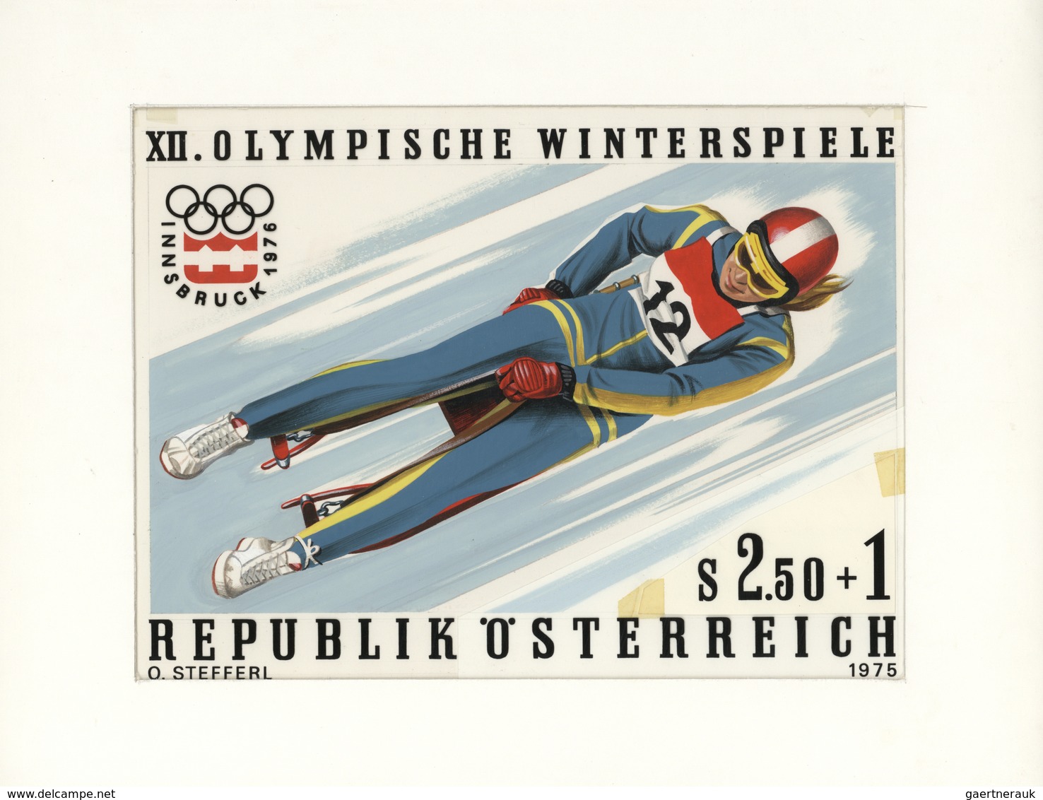 Thematik: Olympische Spiele / Olympic Games: 1975, Austria For Innsbruck 1976. Original Artist's Pai - Autres & Non Classés