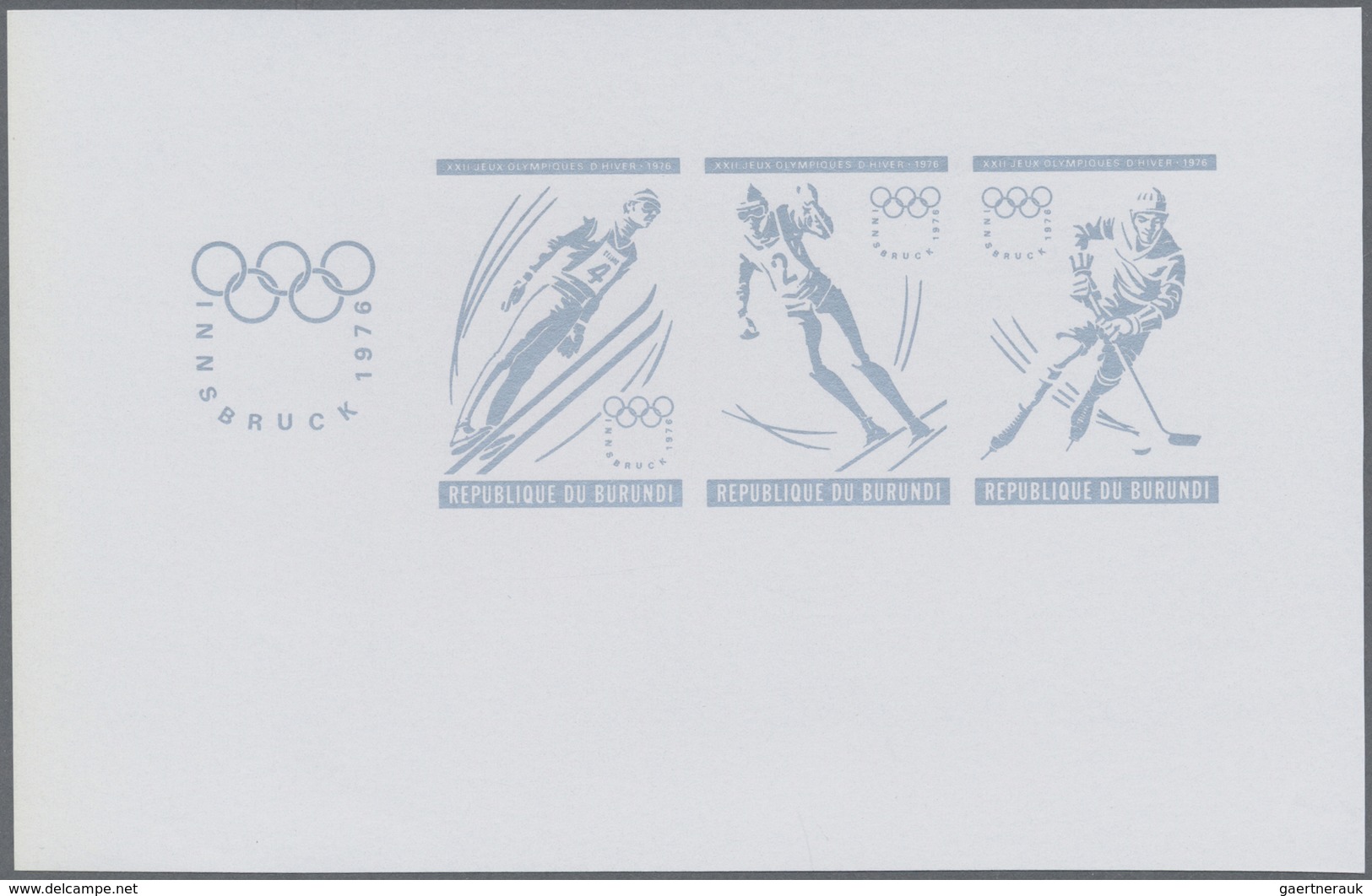 ** Thematik: Olympische Spiele / Olympic Games: 1976, BURUNDI: Olympic Winter Games Innsbruck Two Diffe - Andere & Zonder Classificatie