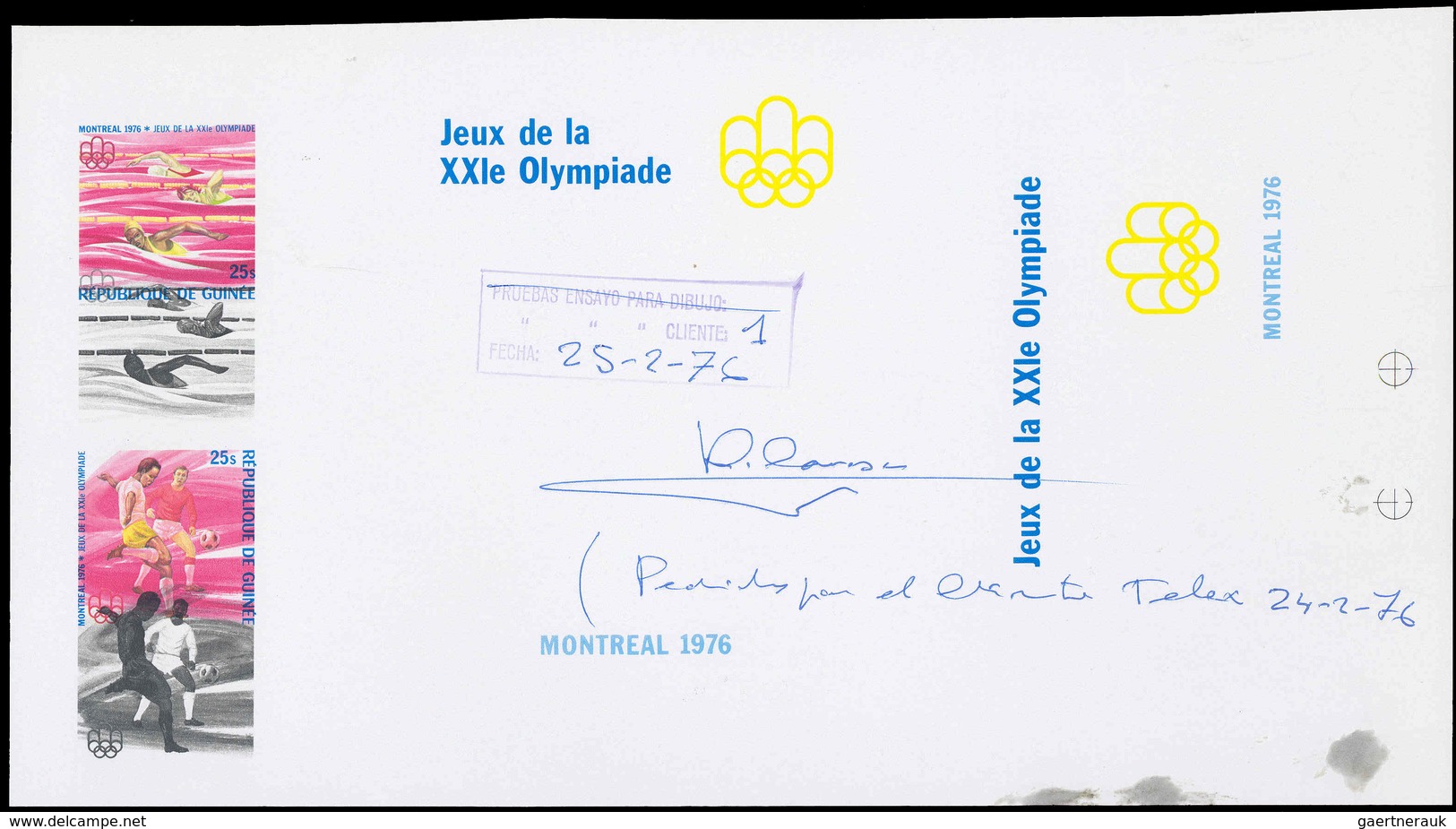 ** Thematik: Olympische Spiele / Olympic Games: 1976, Guinea: OLYMPIC GAMES MONTREAL '76 - 3 Items; Col - Autres & Non Classés