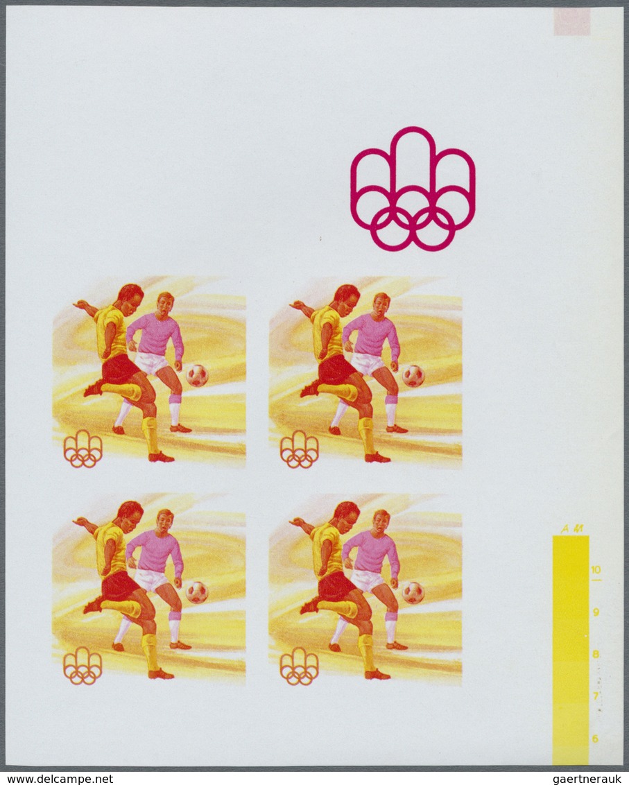 ** Thematik: Olympische Spiele / Olympic Games: 1976, MONTREAL '76, Soccer - 6 Items; Guinea, Progressi - Autres & Non Classés