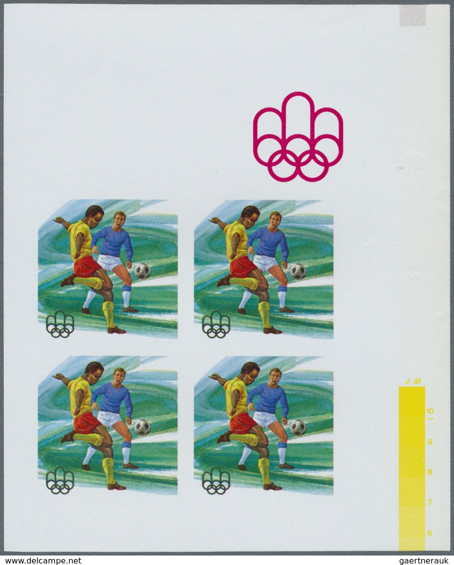 ** Thematik: Olympische Spiele / Olympic Games: 1976, MONTREAL '76, Soccer - 6 Items; Guinea, Progressi - Autres & Non Classés