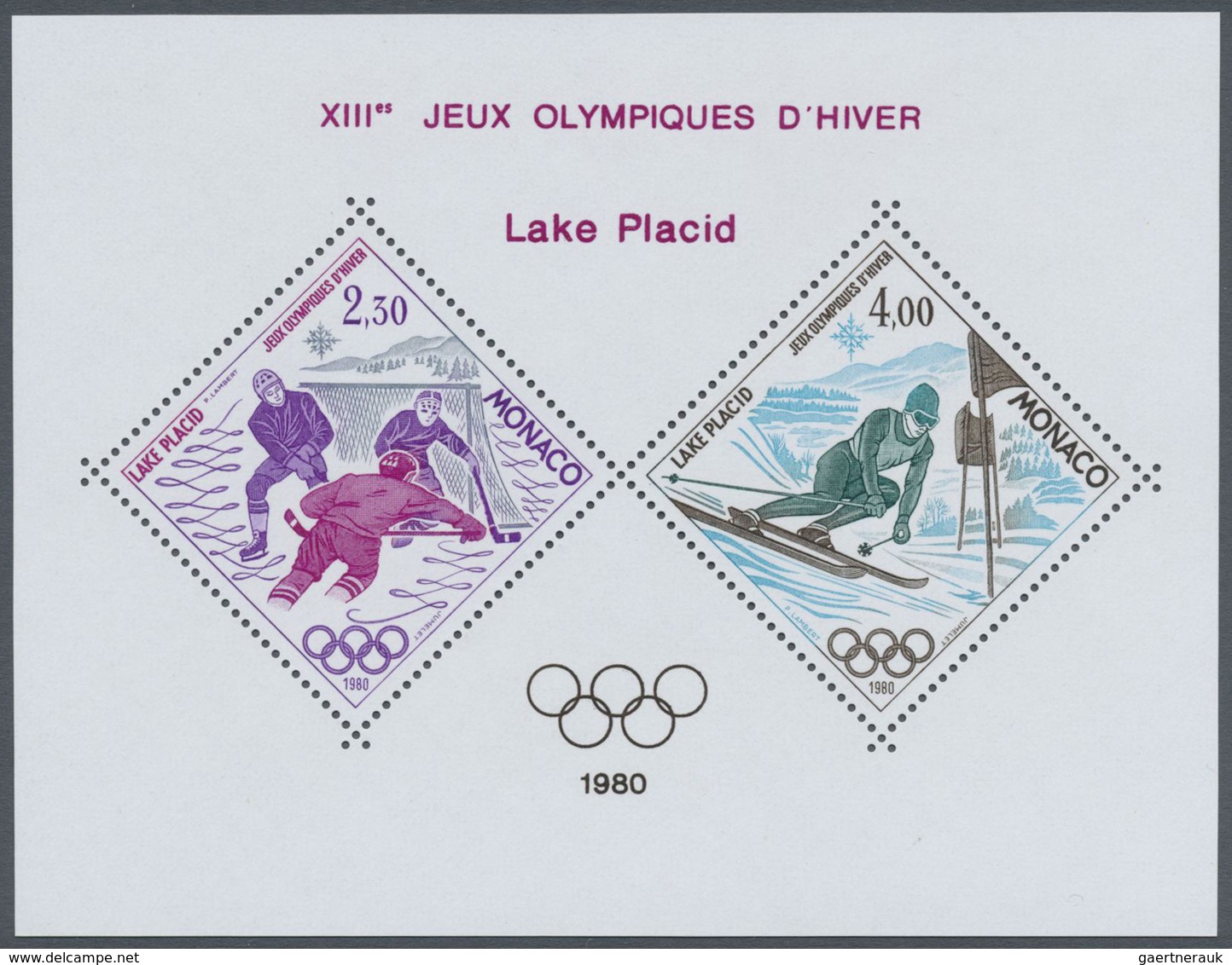 ** Thematik: Olympische Spiele / Olympic Games: 1980, Lake Placid, Monaco Ausgabe 1980 In Zwei Sonder-B - Autres & Non Classés