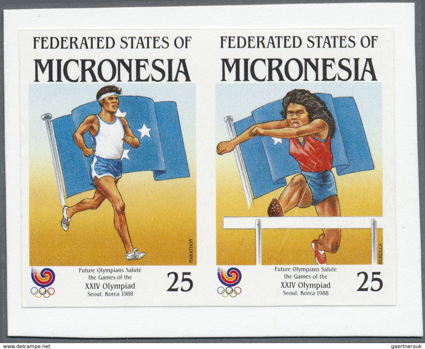 Thematik: Olympische Spiele / Olympic Games: 1988, Micronesia. Imperforate Proof In Issued Colors Fo - Autres & Non Classés