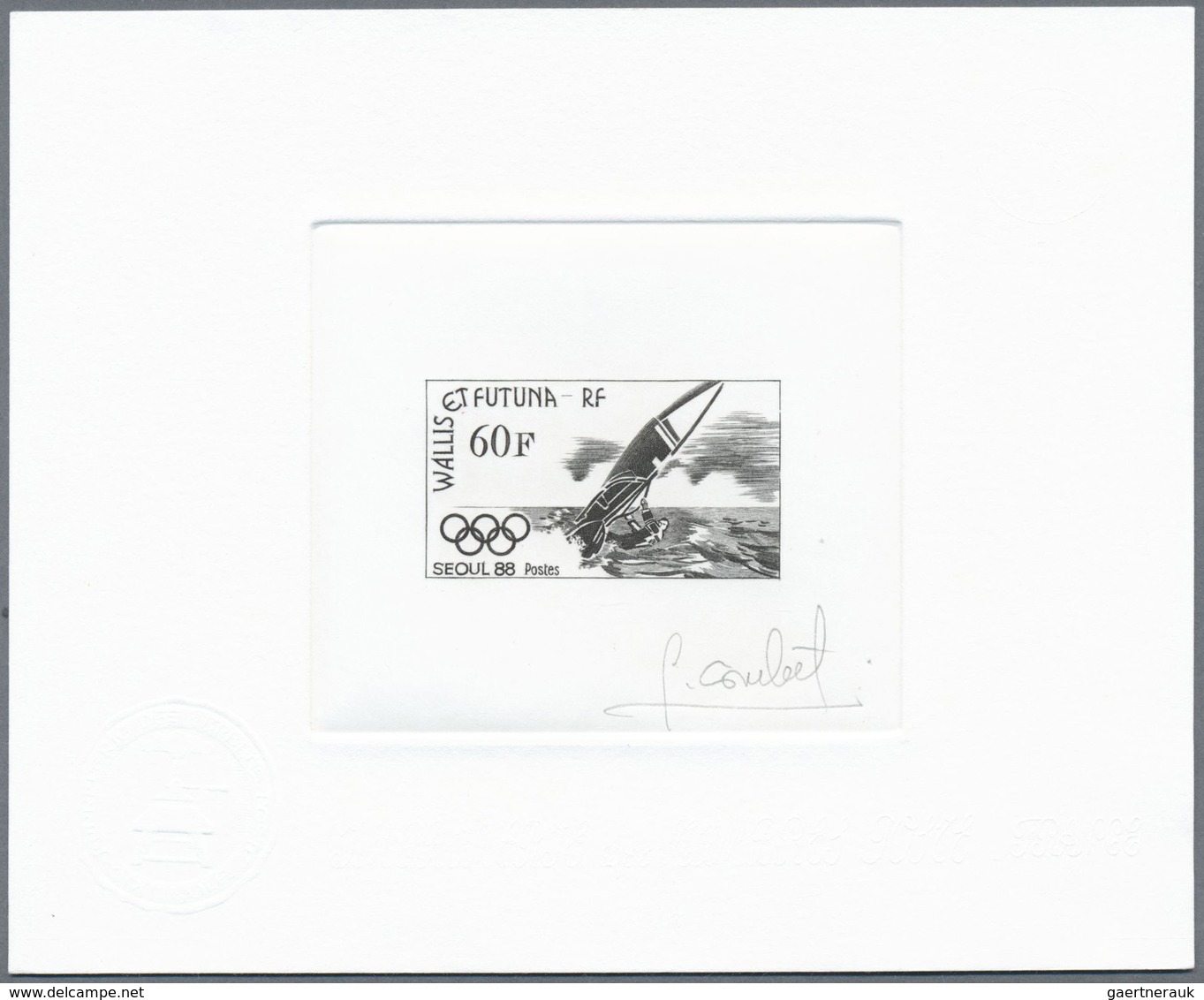 (*) Thematik: Olympische Spiele / Olympic Games: 1988, Wallis & Futuna. Lot Of 4 Epreuves D'artiste Sign - Autres & Non Classés