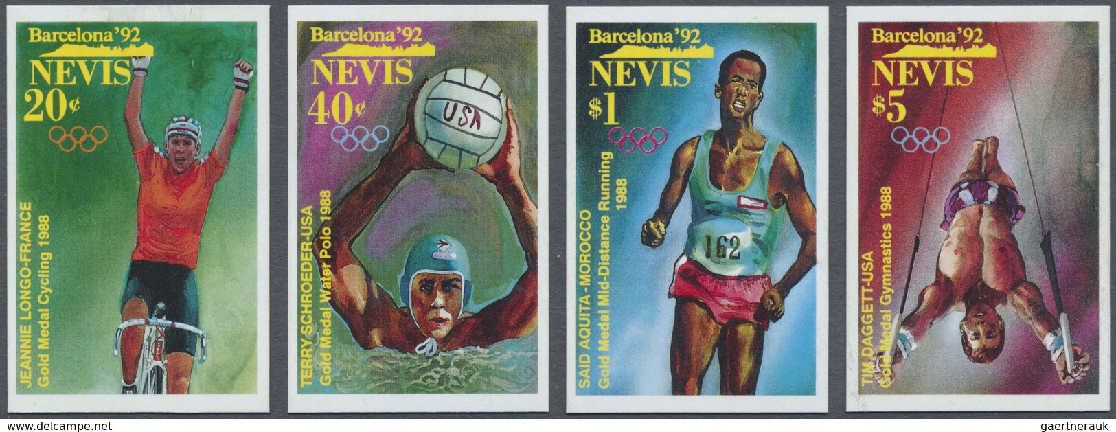 ** Thematik: Olympische Spiele / Olympic Games: 1992, NEVIS: Olympic Summer Games Barcelona Four Differ - Autres & Non Classés