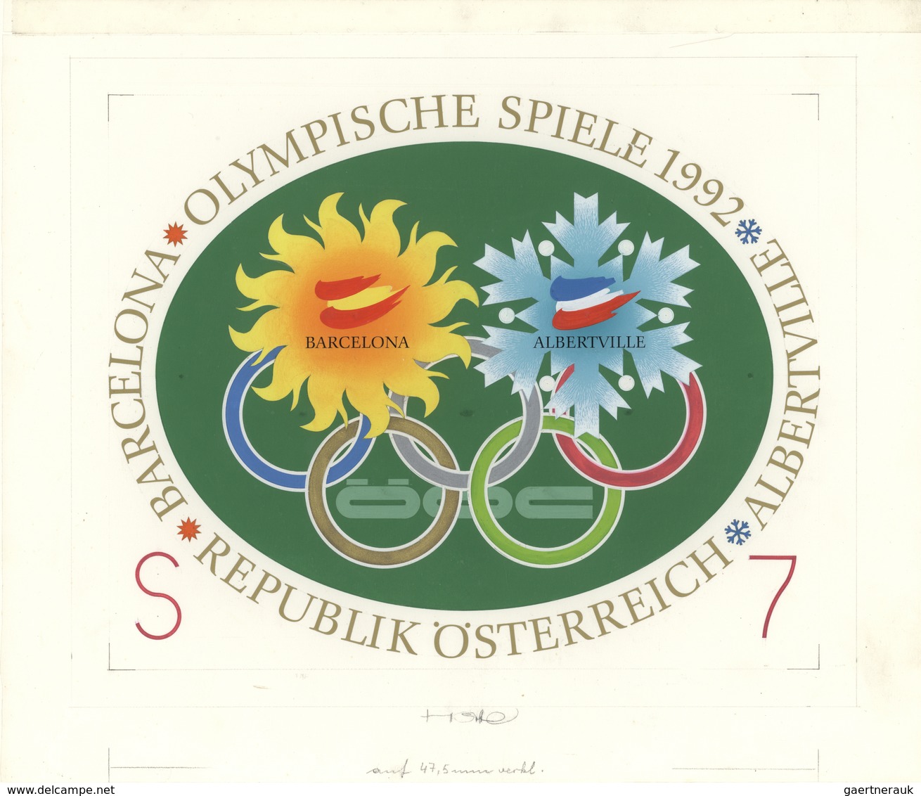 Thematik: Olympische Spiele / Olympic Games: 1992, Austria. Original Artist's Painting By Prof. Otto - Autres & Non Classés