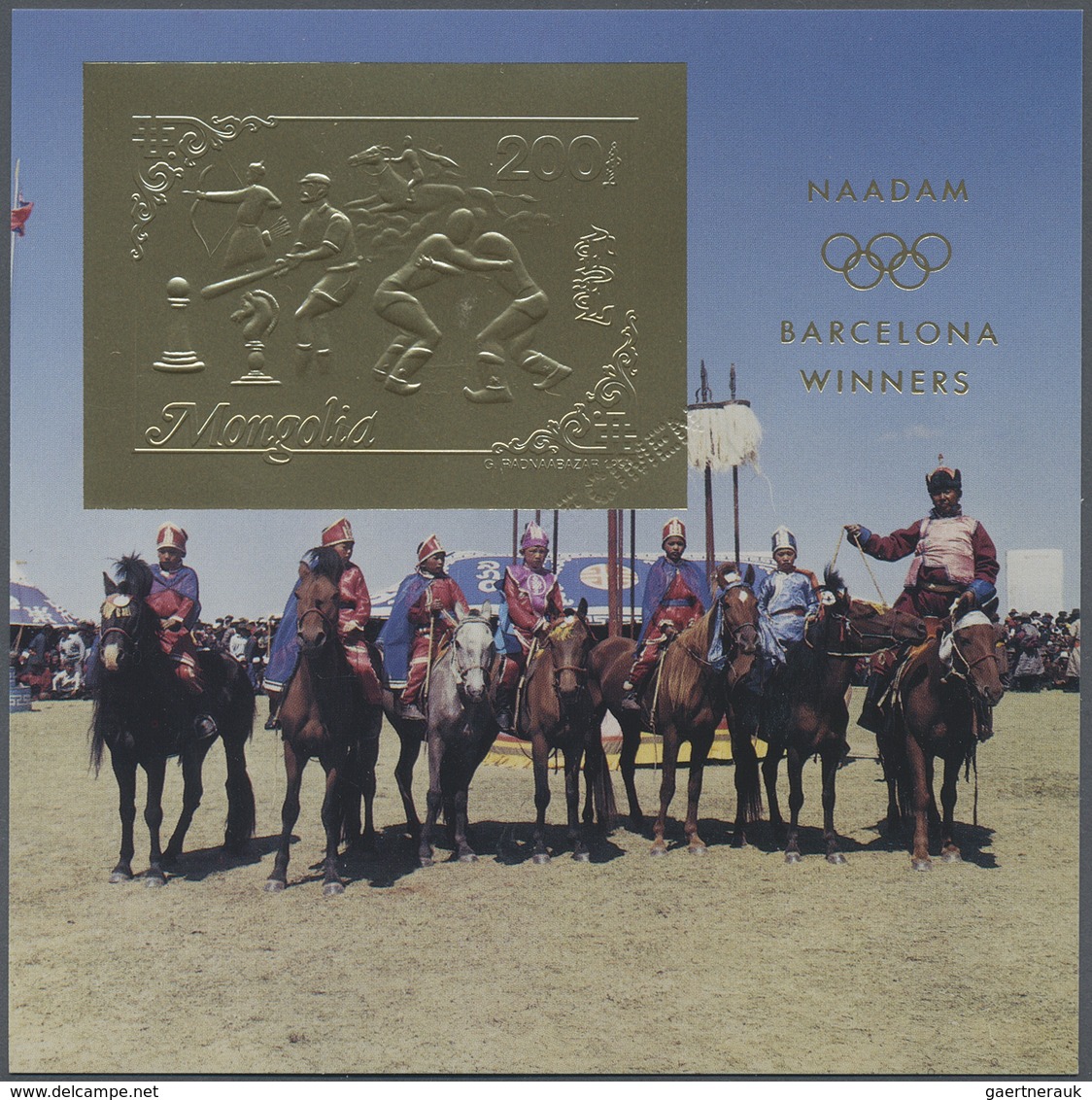 ** Thematik: Olympische Spiele / Olympic Games: 1993, MONGOLIA: Olympic Summer Games Barcelona (chess, - Autres & Non Classés