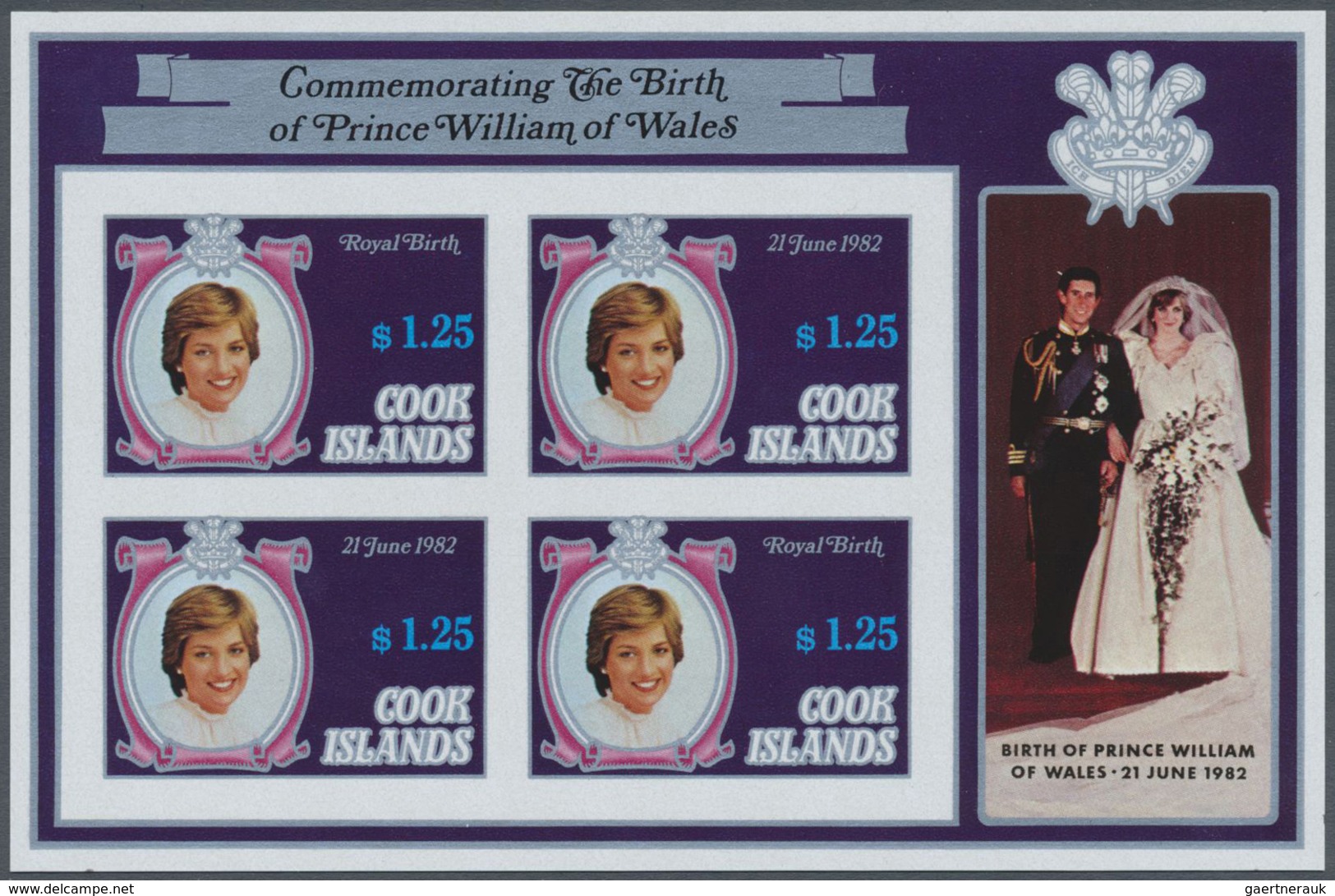 ** Thematik: Persönlichkeiten - Prinzessin Diana / Personalities - Princess Diana: 1982, COOK ISLANDS: - Femmes Célèbres