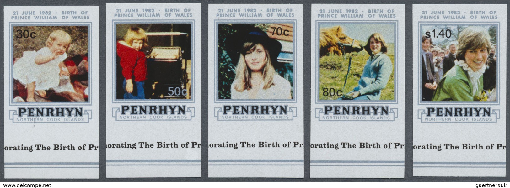 ** Thematik: Persönlichkeiten - Prinzessin Diana / Personalities - Princess Diana: 1982, PENRHYN: Birth - Femmes Célèbres