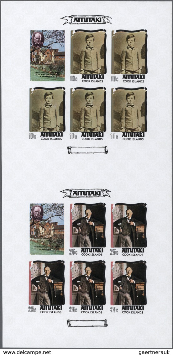 ** Thematik: Persönlichkeiten - Churchill / Personalities - Churchill: 1974, Aitutaki. Imperforate Proo - Sir Winston Churchill