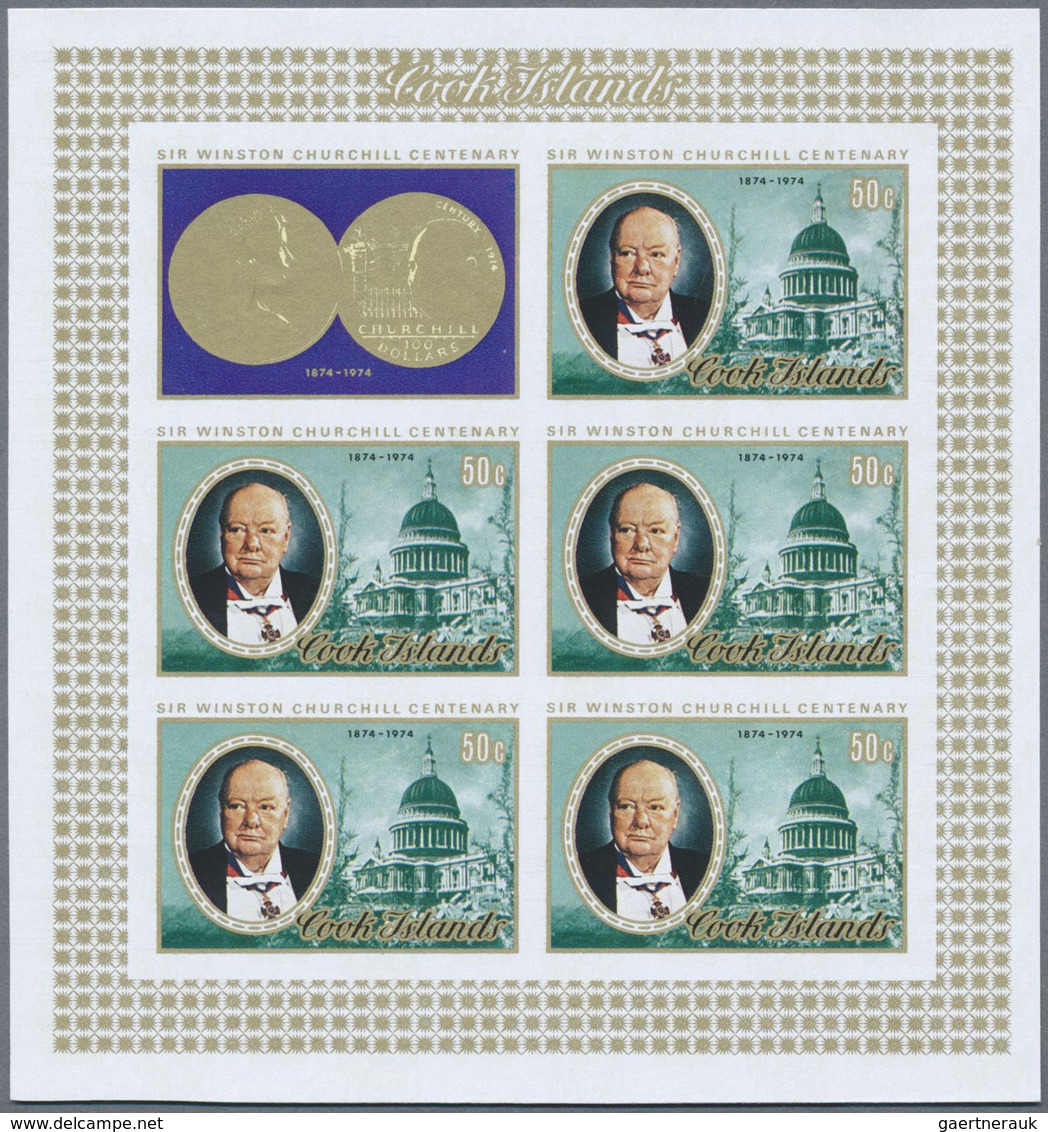 ** Thematik: Persönlichkeiten - Churchill / Personalities - Churchill: 1974, Cook Islands. Complete Set - Sir Winston Churchill