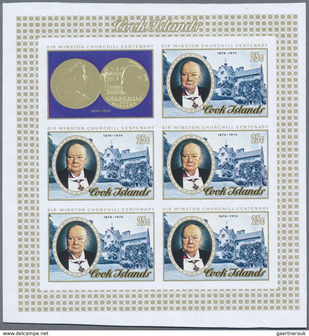 ** Thematik: Persönlichkeiten - Churchill / Personalities - Churchill: 1974, Cook Islands. Complete Set - Sir Winston Churchill